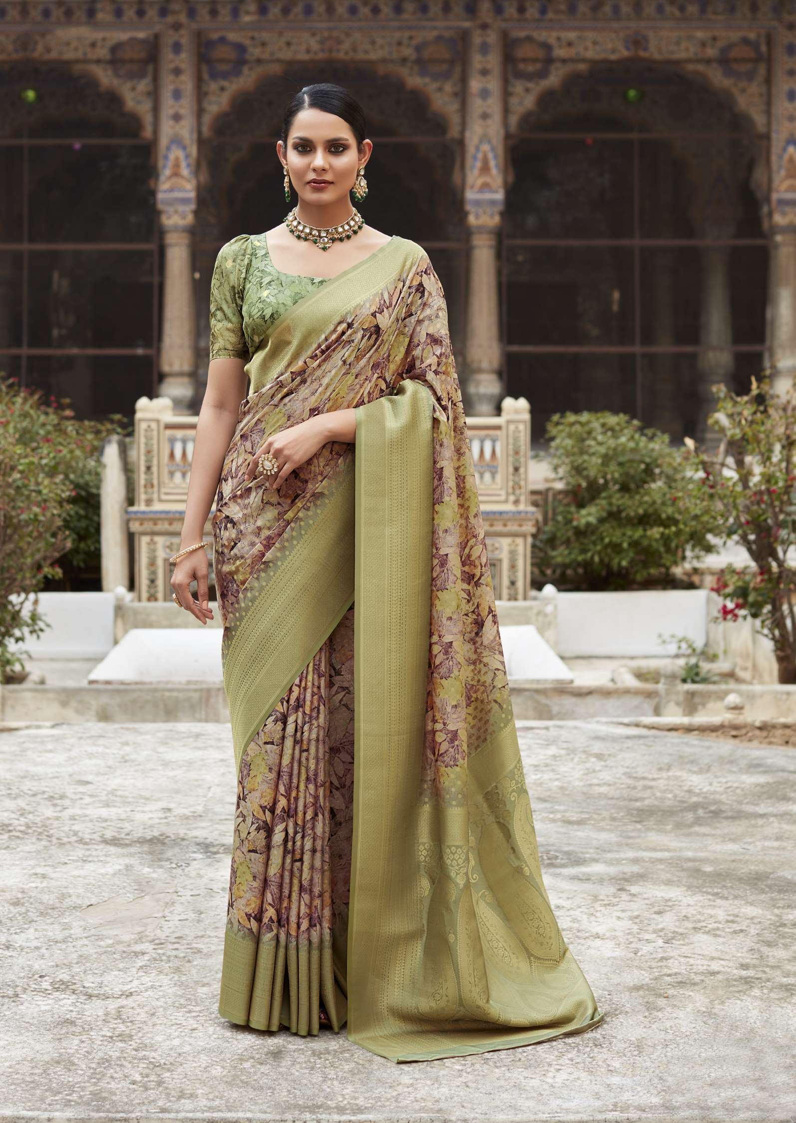 Rajpath Kavisha Jacquard Print Crape Silk Designer Saree