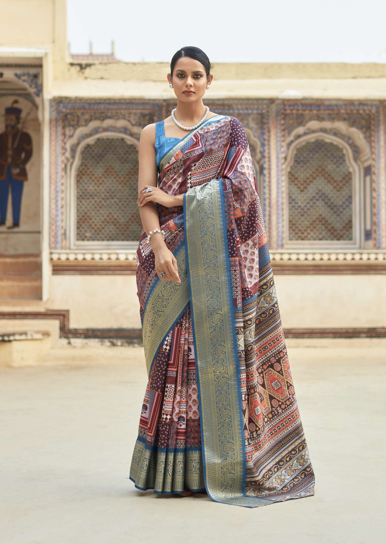 Rajpath Saaria Beautiful Printed Viscose Dola Silk Saree