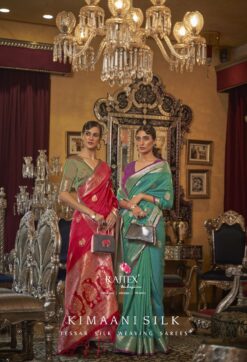 Rajtex Kimaani Tussar Silk Handloom Zari Weaving Sarees