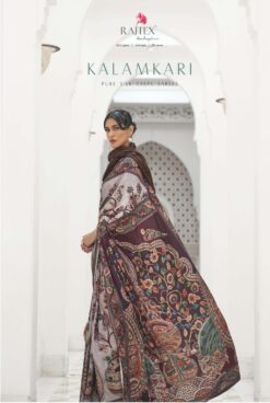 Rajtex Kalamkari Digital Printed Oure Crepe Silk Sarees