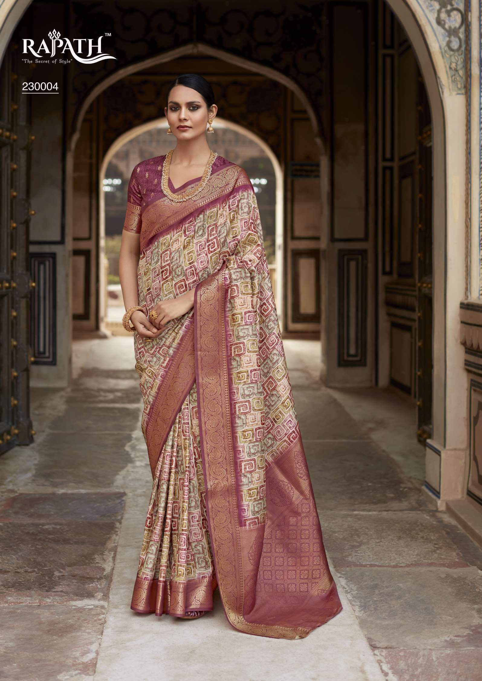 Rajpath Rashmika Designer Printed Handloom Silk Saree