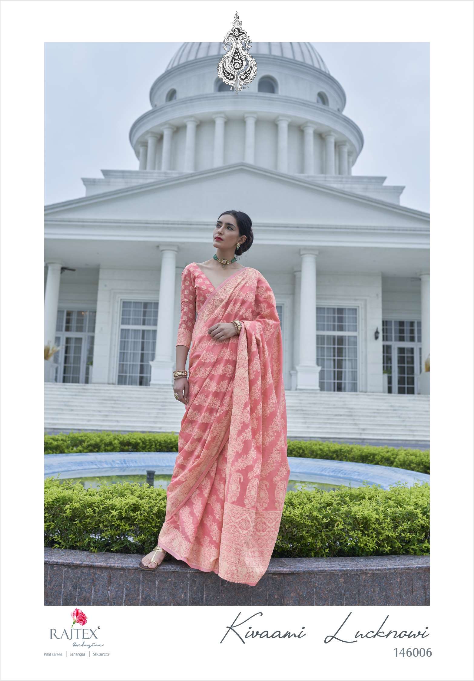 Rajtex Kivaami Lucknowi Chickankari Weaving Saree