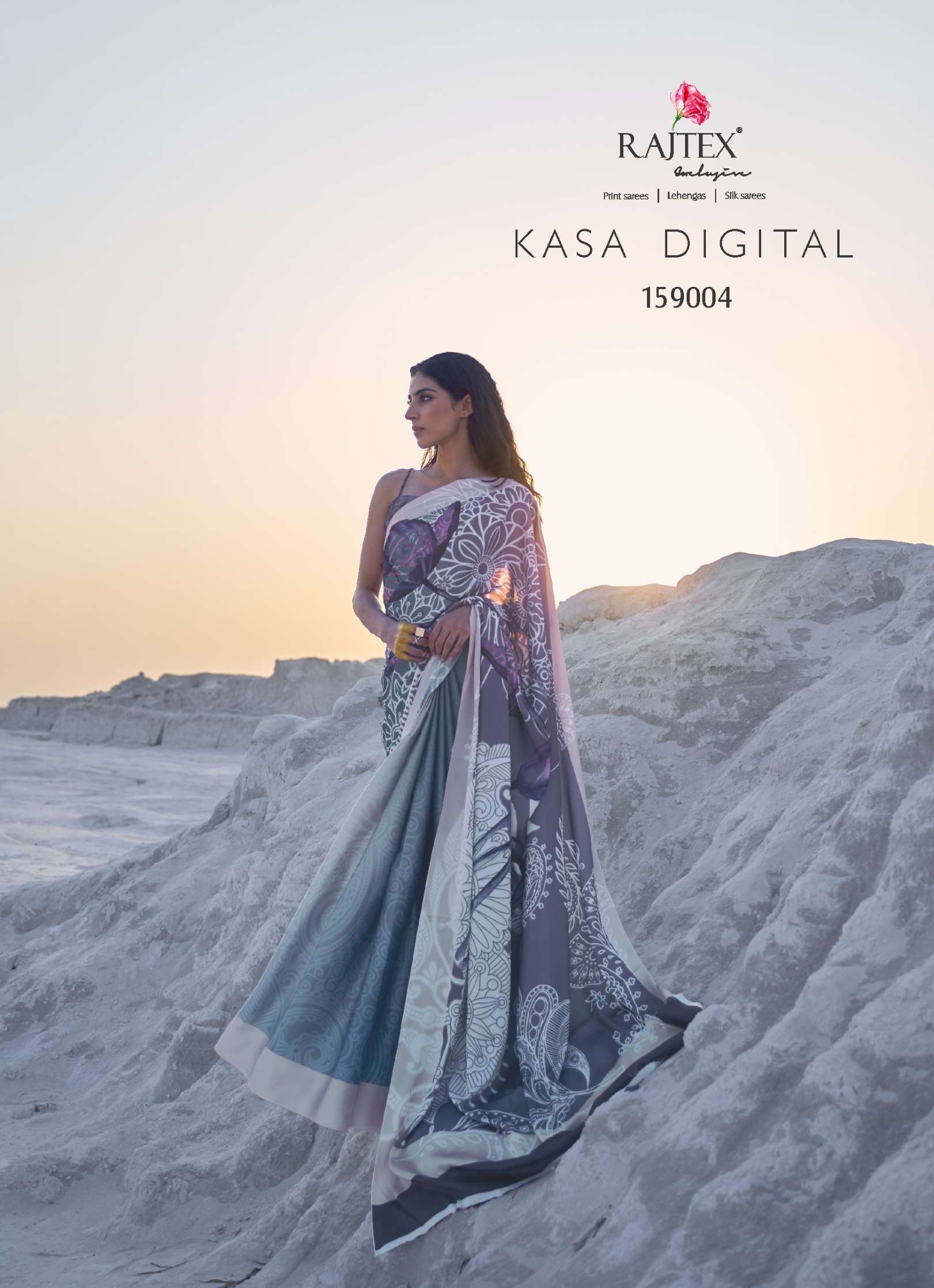 Rajtex Kasa Digital Printed Soft Crepe Saree