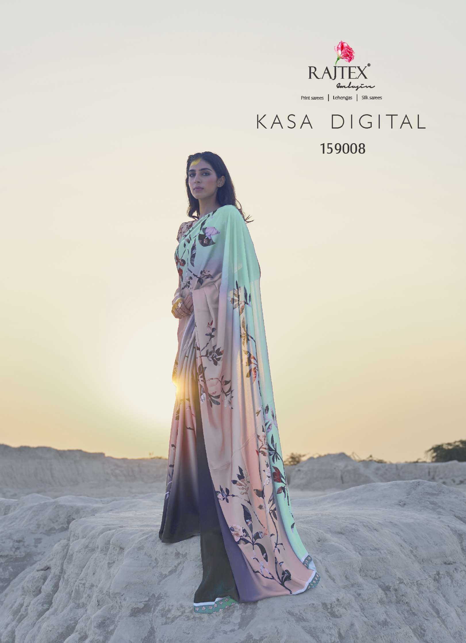 Rajtex Kasa Digital Printed Soft Crepe Saree
