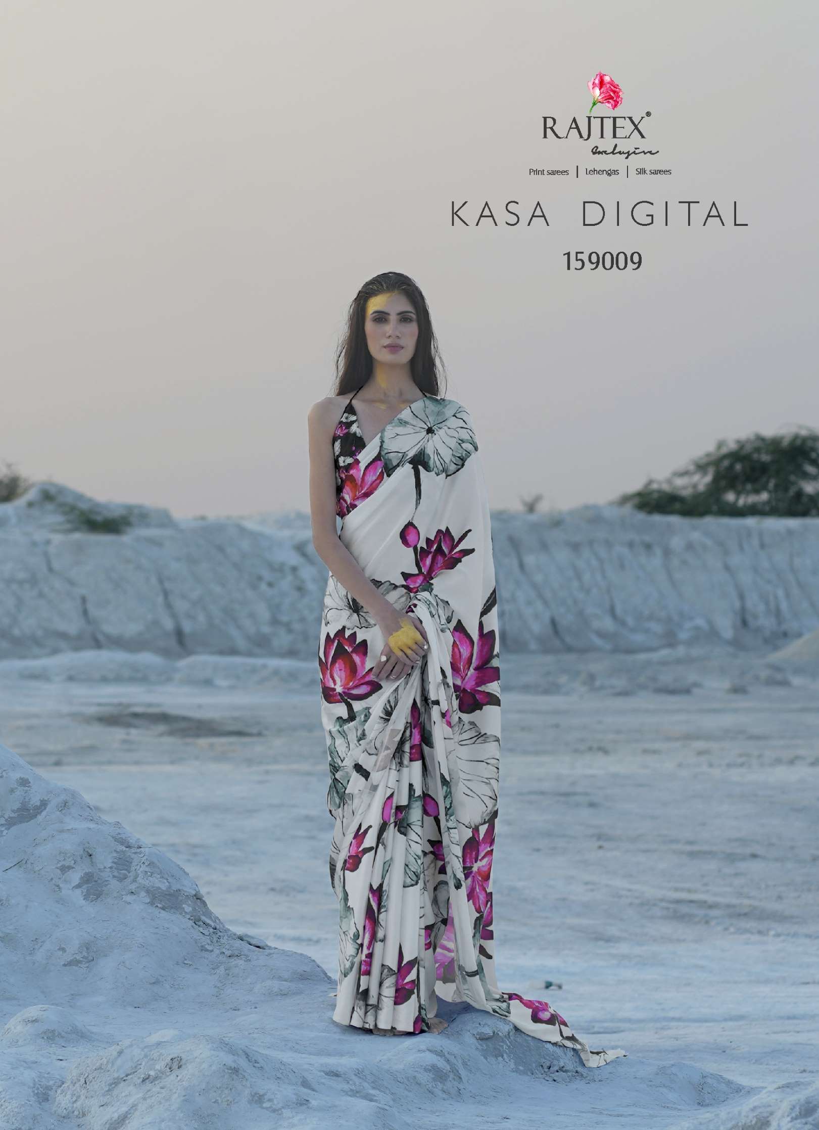 Rajtex Kasa Digital Printed Soft Crepe Saree