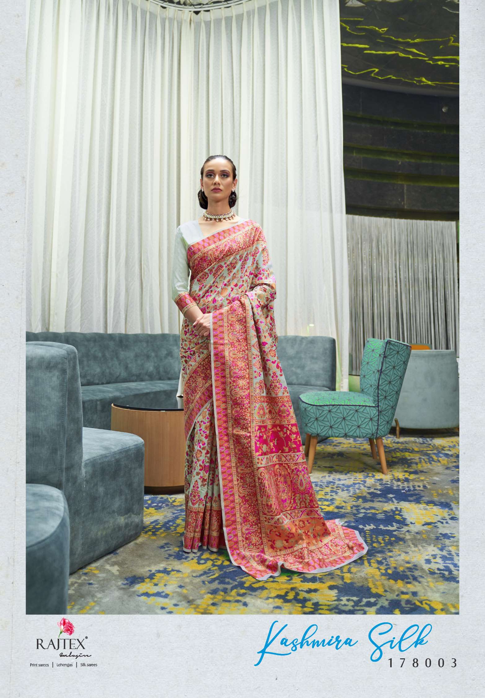 Rajtex Kashmira Kashmiri Handloom Weaving Silk Saree