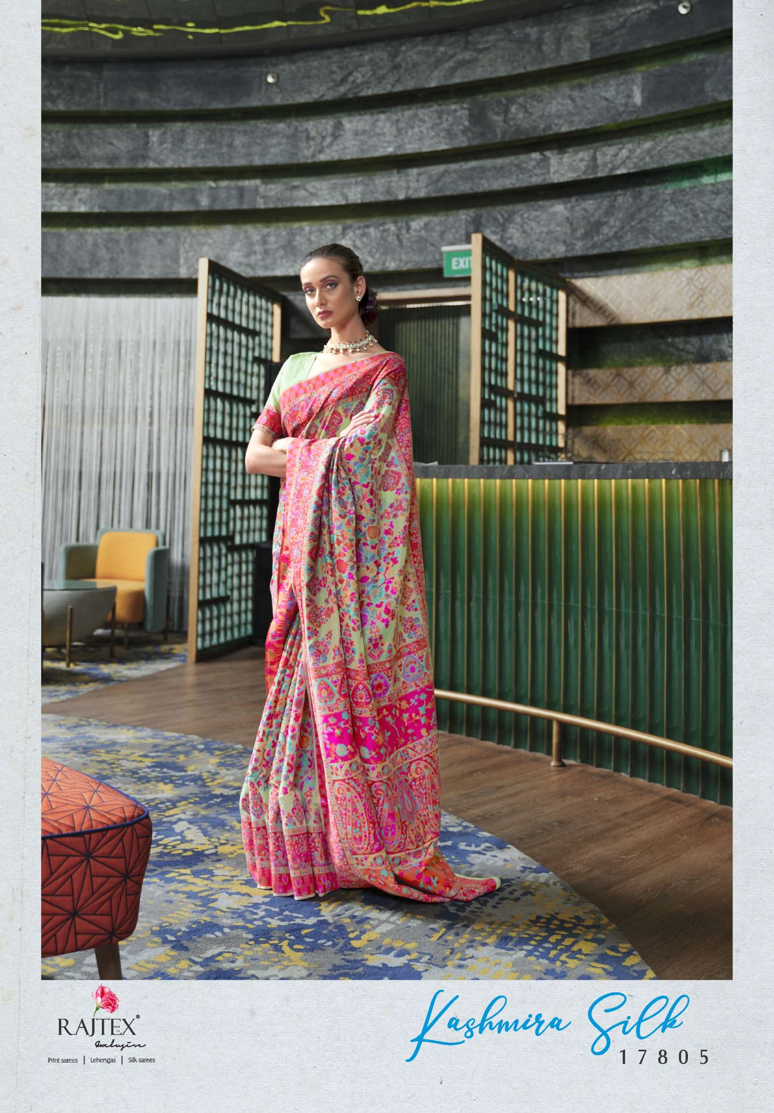 Rajtex Kashmira Kashmiri Handloom Weaving Silk Saree