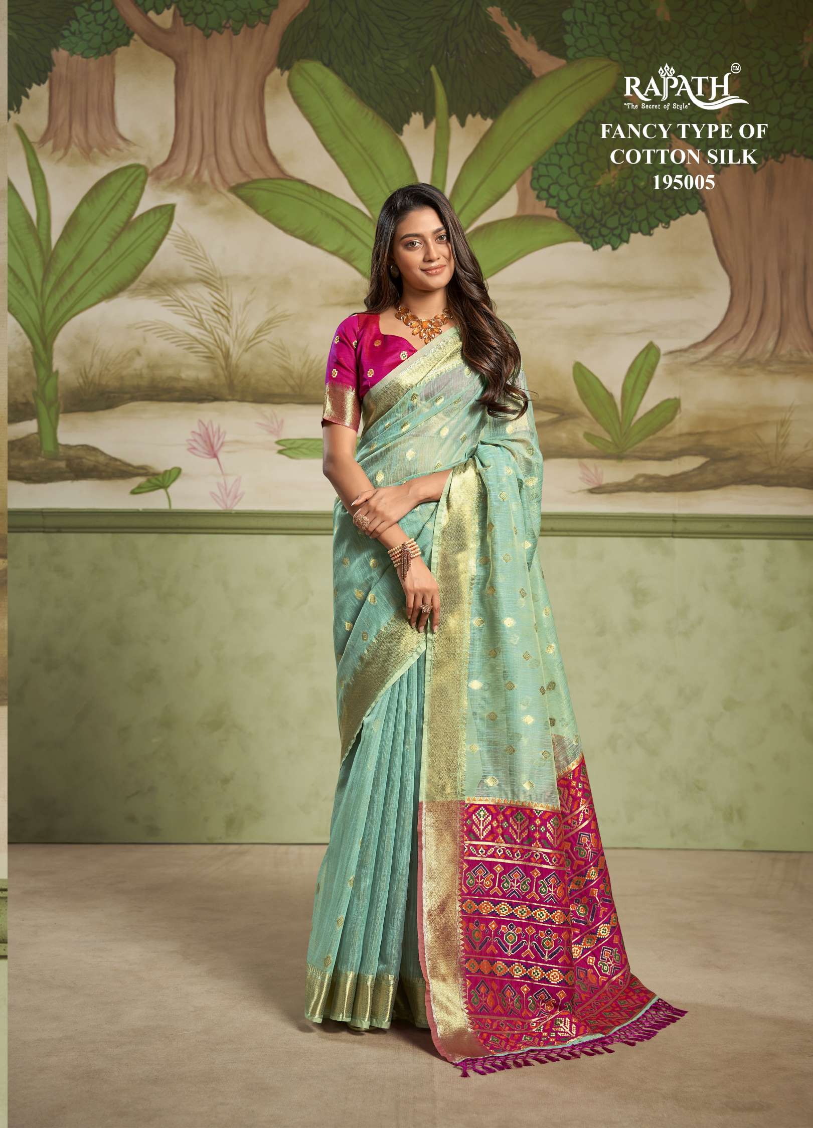 Rajpath Varalaxmi Zari Weaving Cotton Silk Saree