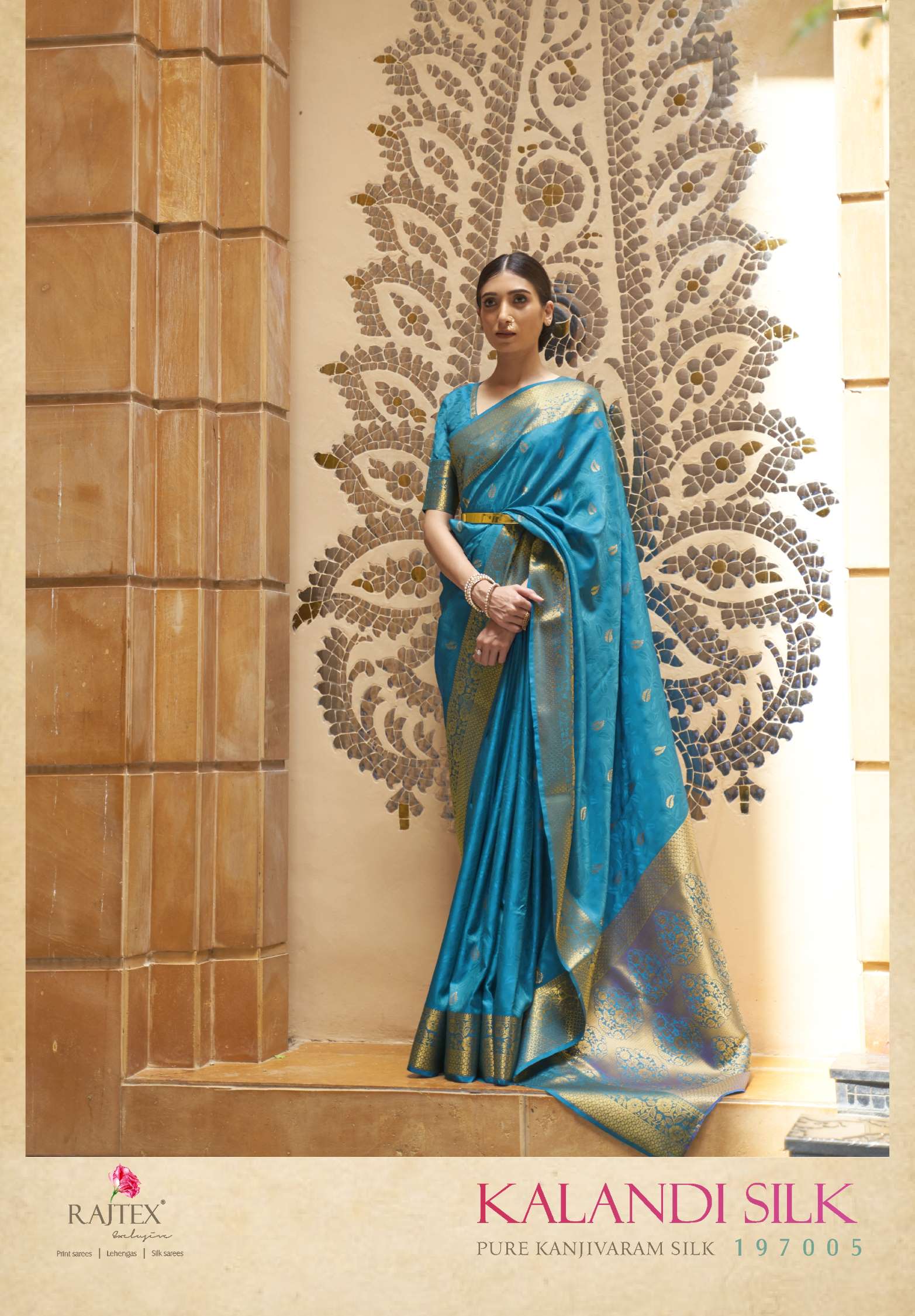 Rajtex Kalandi Pure Kanjivaram Weaving Silk Saree