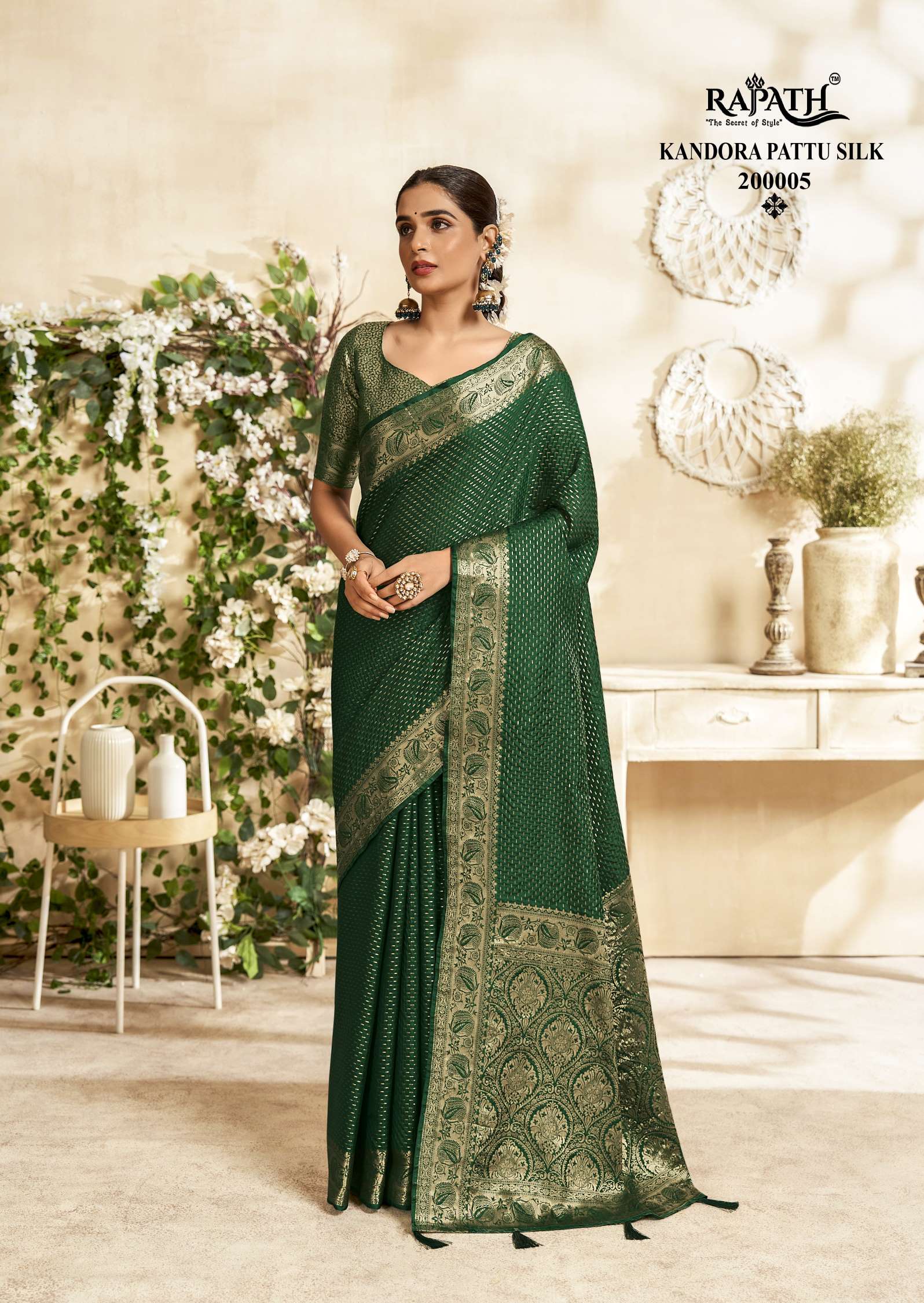 Rajpath Priyamani Jacquard Printed Pattu Silk Saree