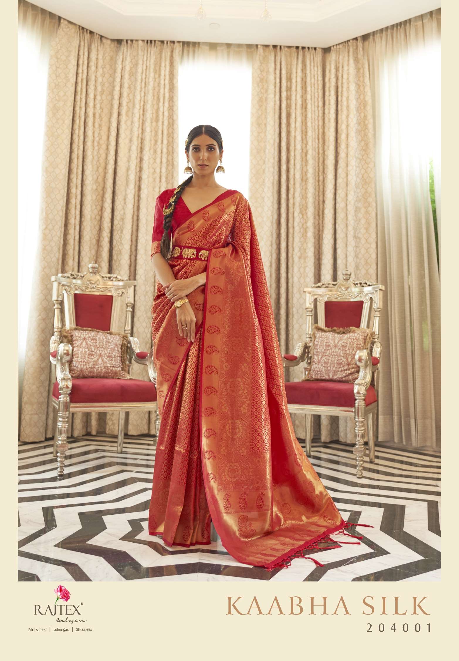 Rajtx Kaabha Handloom Weaving Silk Saree