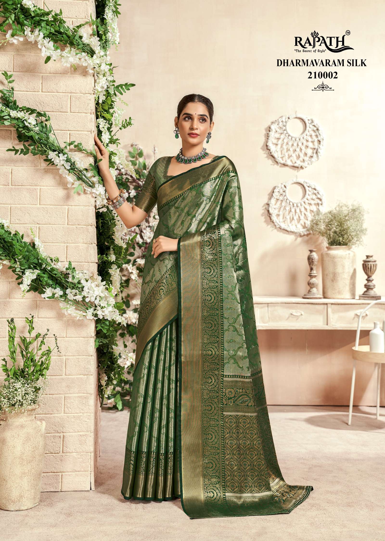 Rajpath Venkatgiri Jacquard Printed Dharmavaram Silk Saree