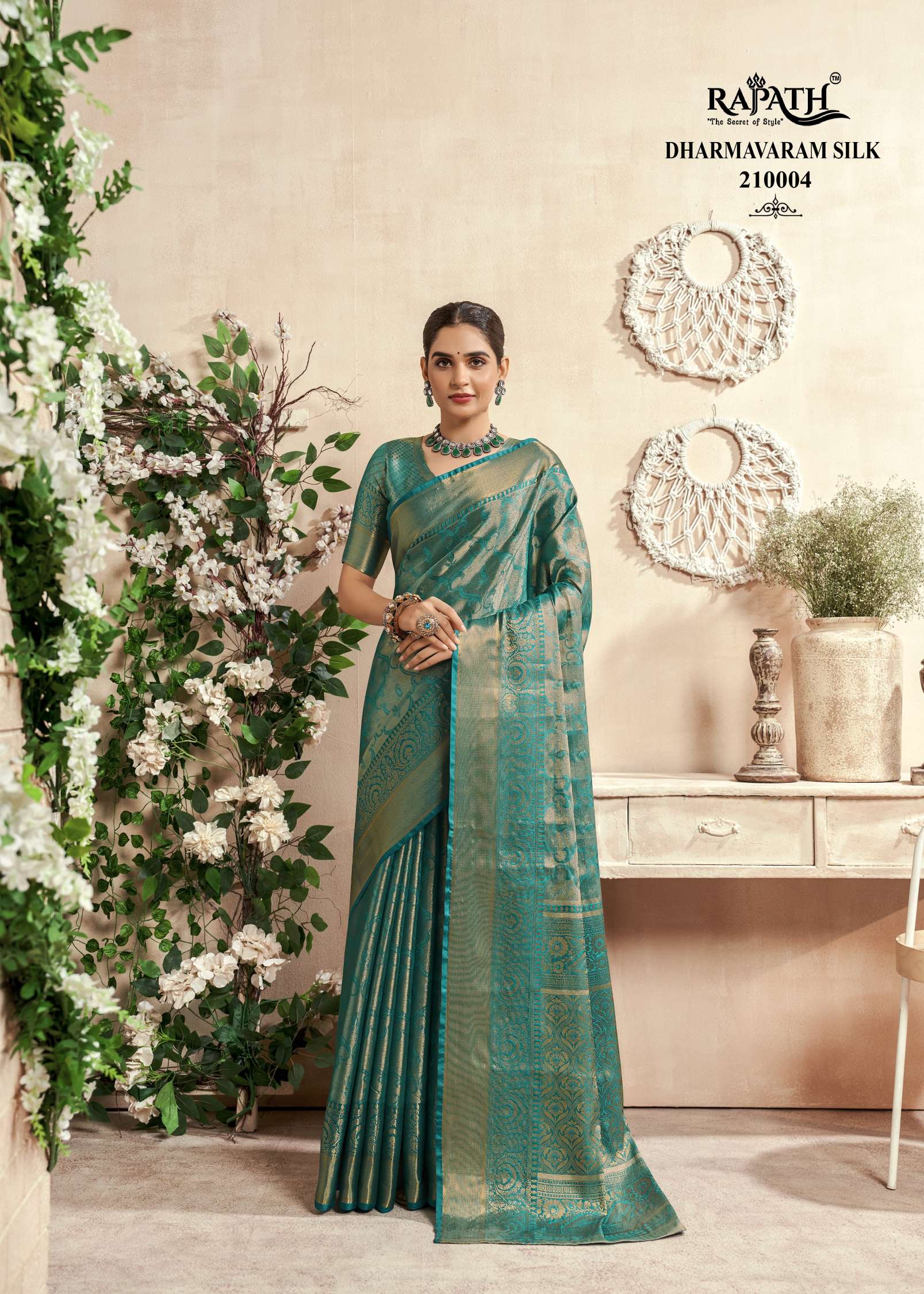 Rajpath Venkatgiri Jacquard Printed Dharmavaram Silk Saree