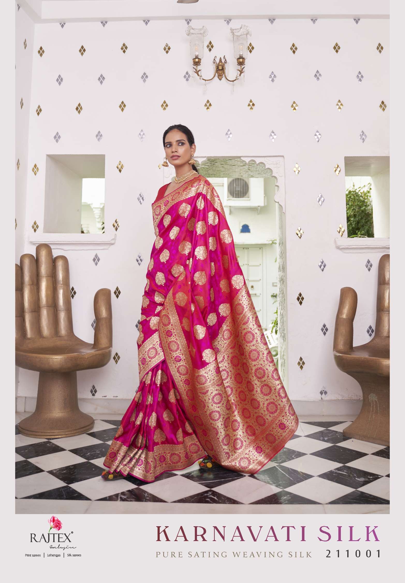 Rajtex Karnavati Pure Satin Weaving Silk Saree