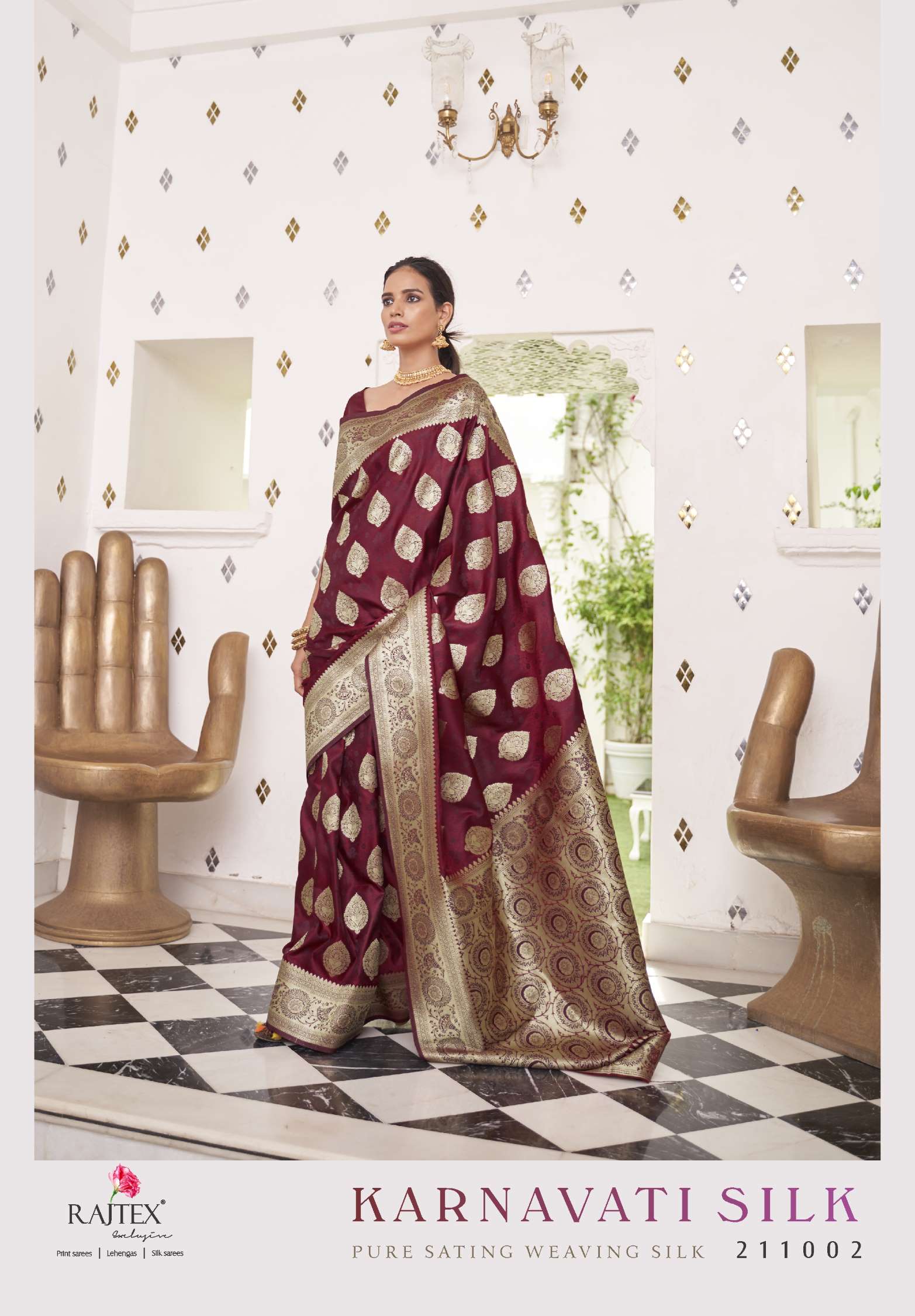 Rajtex Karnavati Pure Satin Weaving Silk Saree