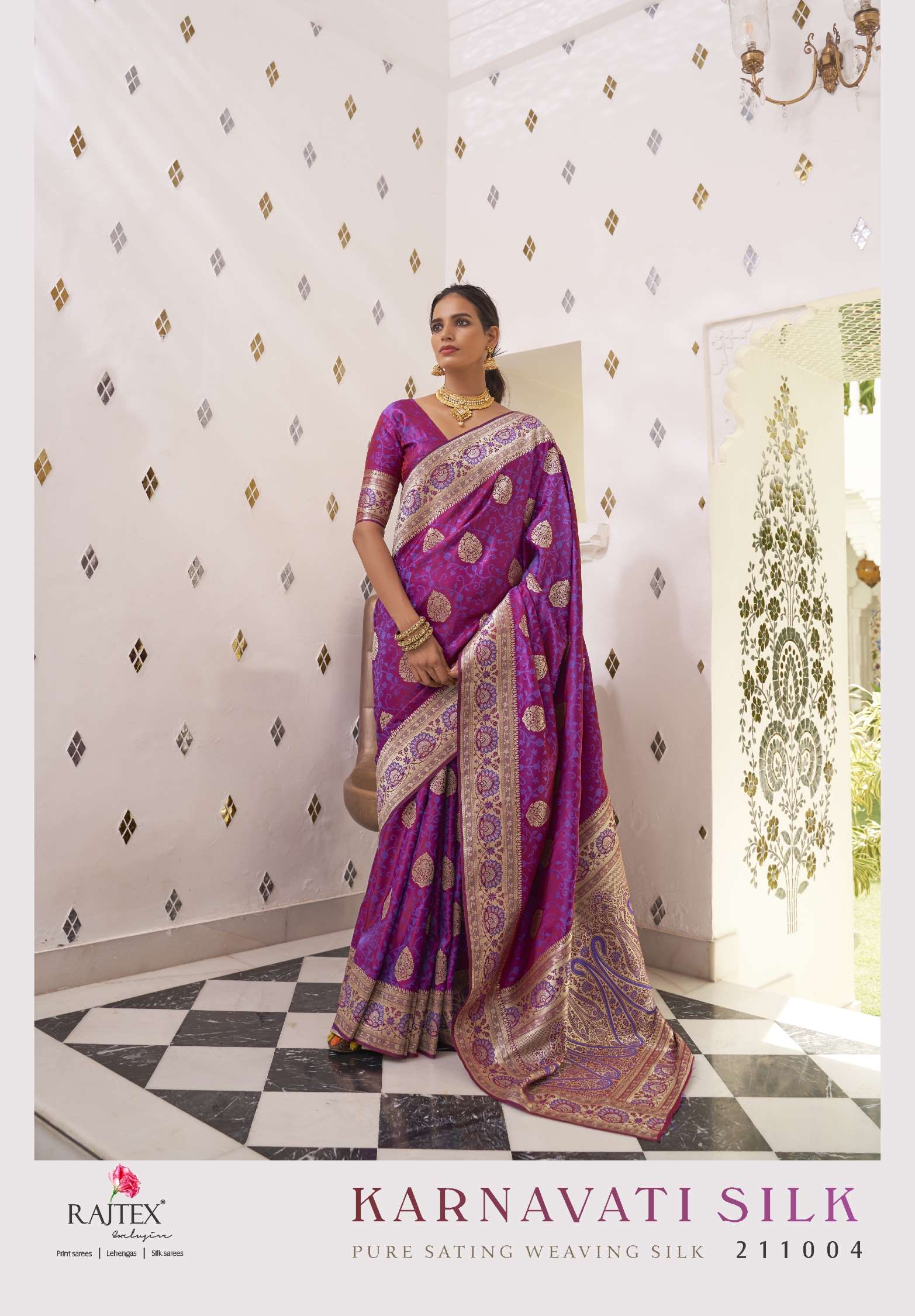 Rajtex Karnavati Pure Satin Weaving Silk Saree