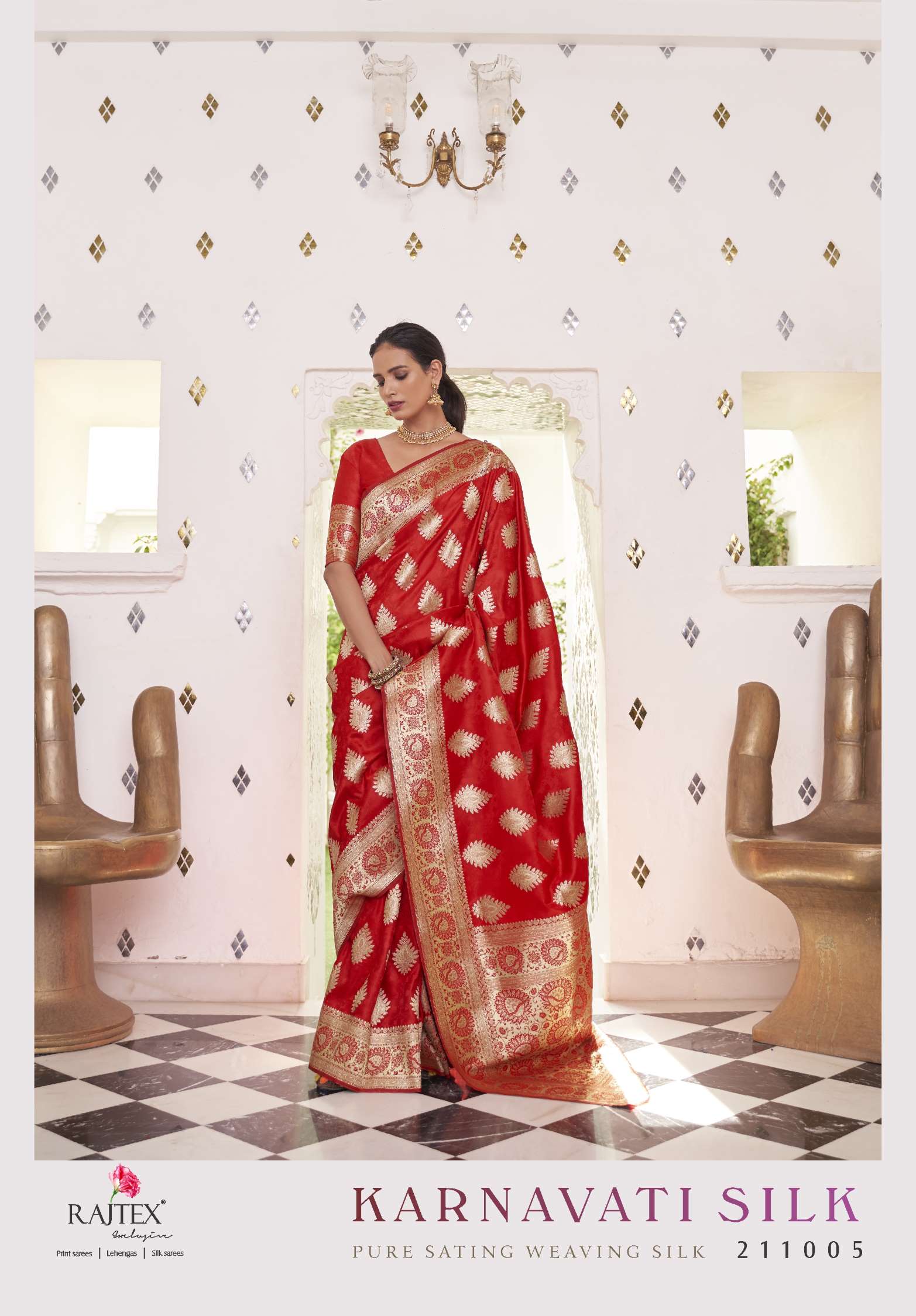 Rajtex Karnavati Pure Satin Weaving Silk Saree