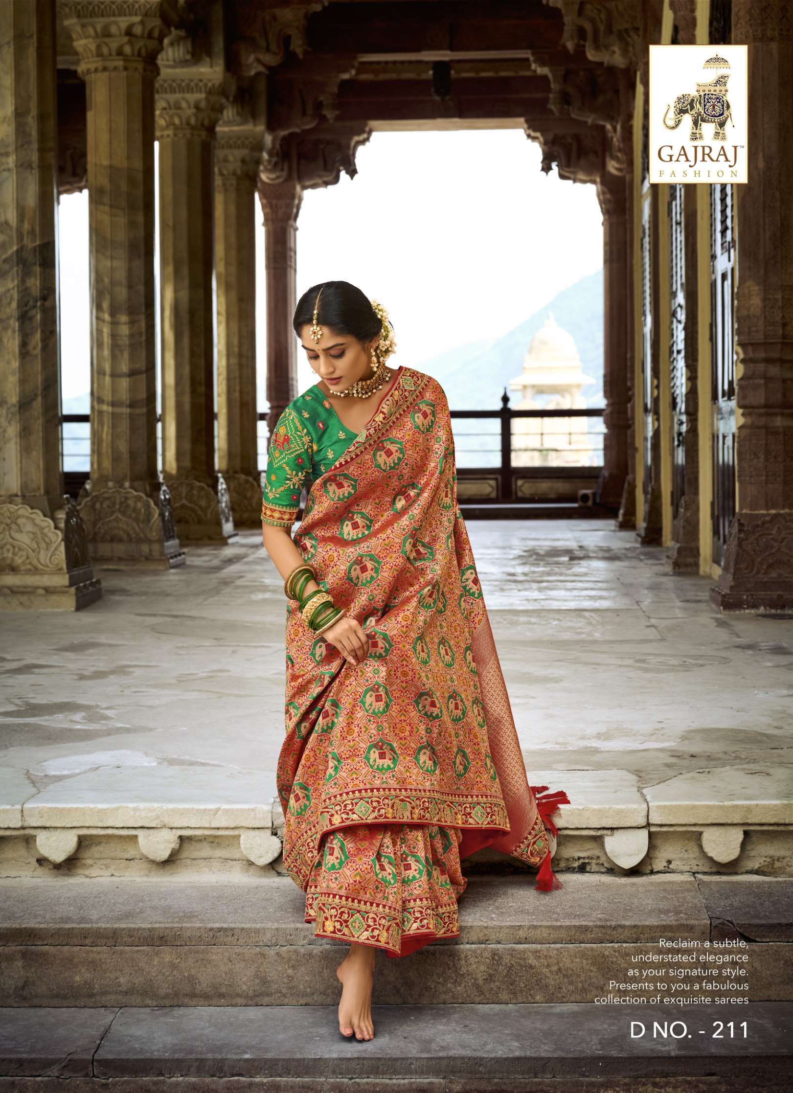 Sumshy Wedding Wear Embroidery Dola Silk Latest Saree