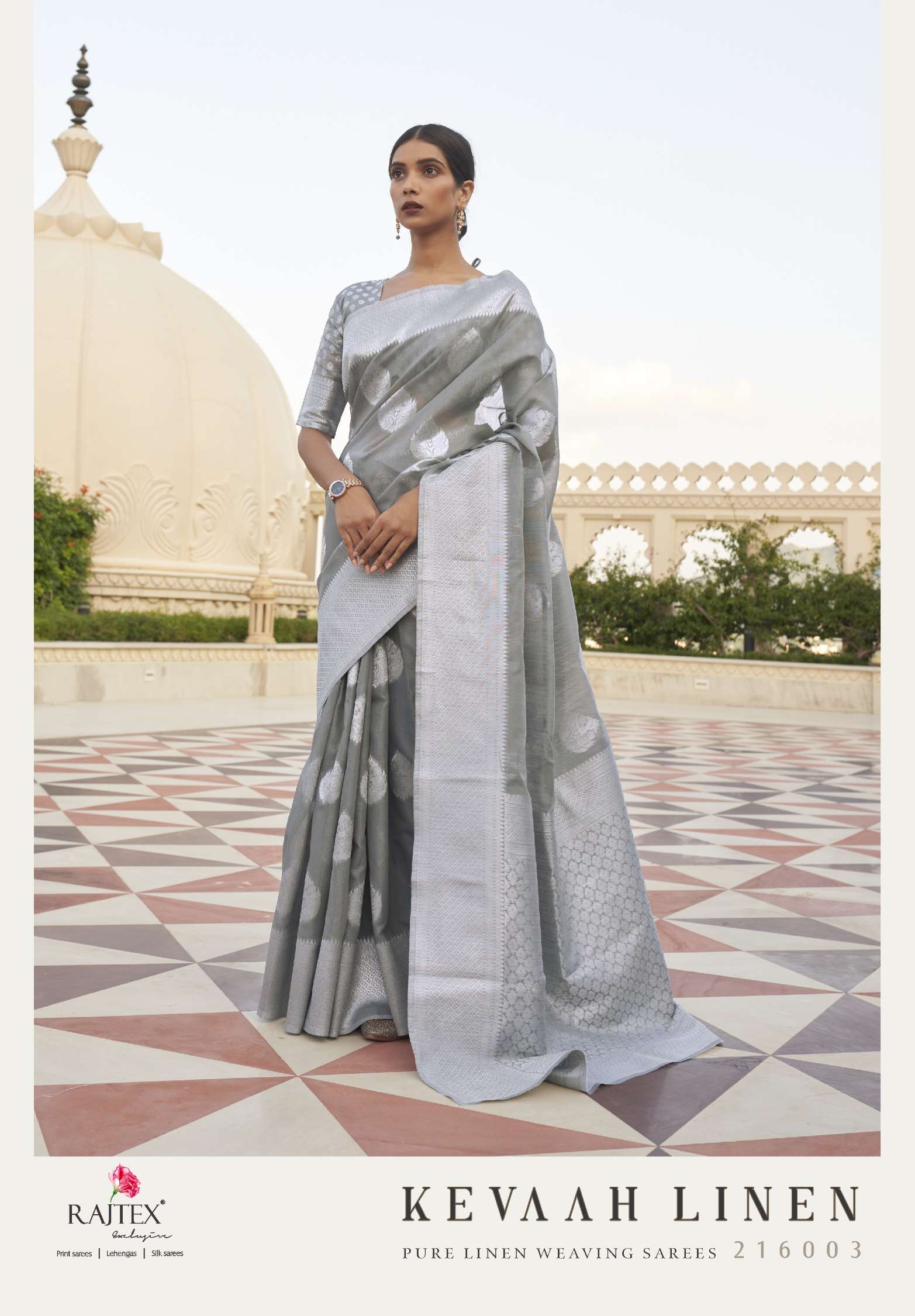 Rajtex Kevaah Pure Linen Weaving Silk Saree