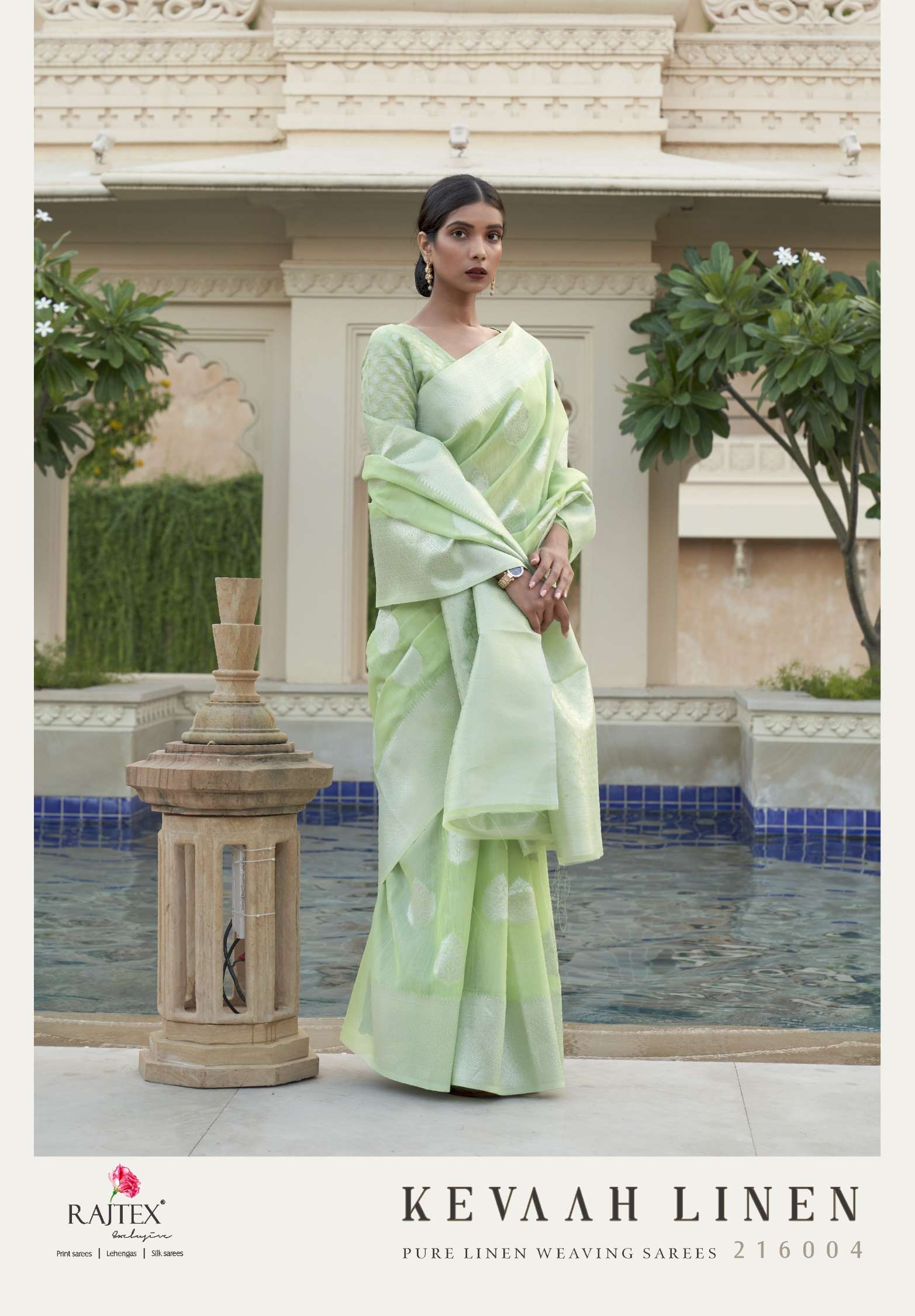 Rajtex Kevaah Pure Linen Weaving Silk Saree
