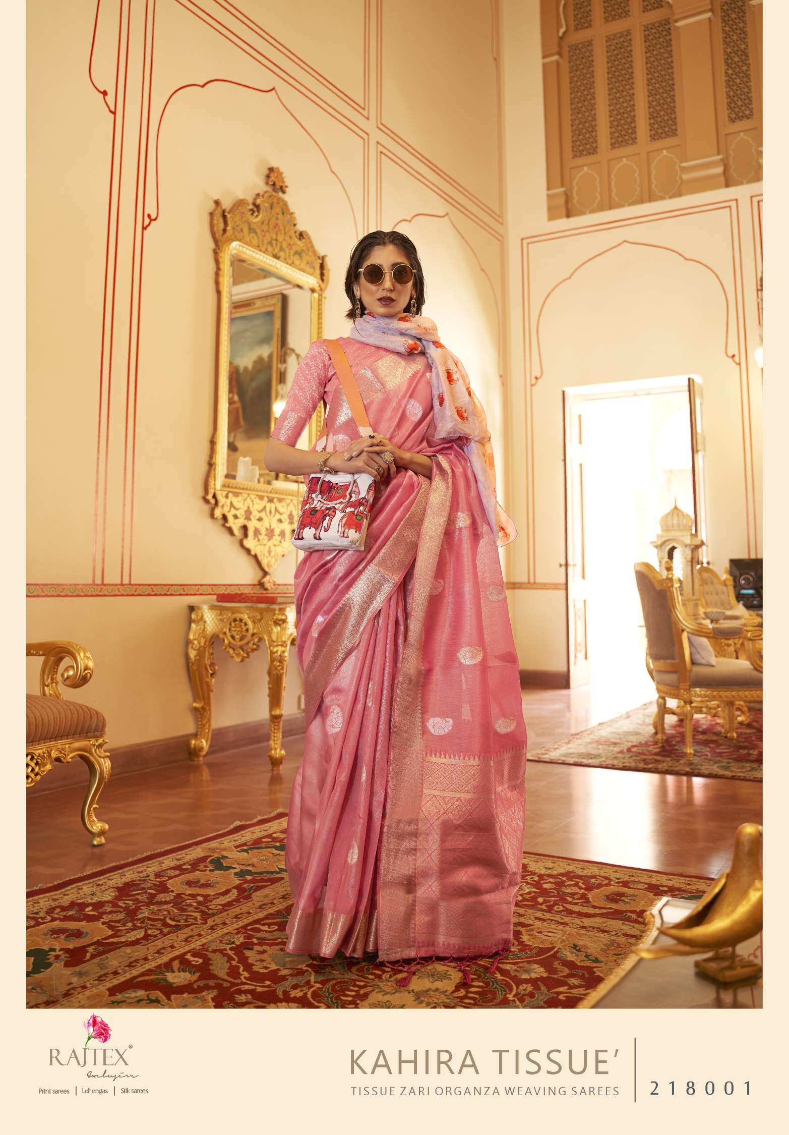 Rajtex Kahira Tissue Zari Organza Weaving Saree