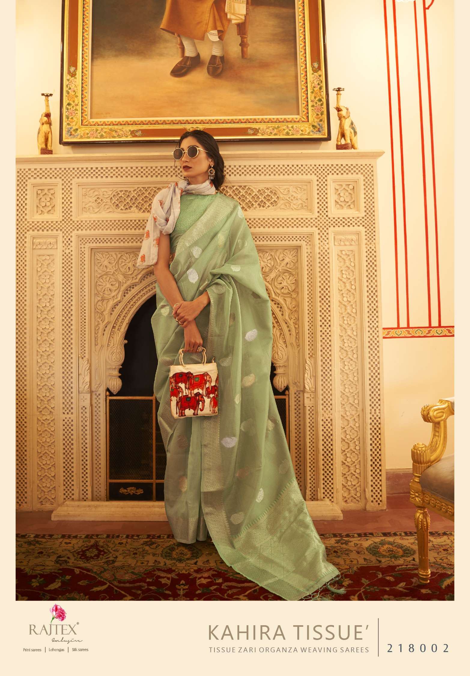 Rajtex Kahira Tissue Zari Organza Weaving Saree