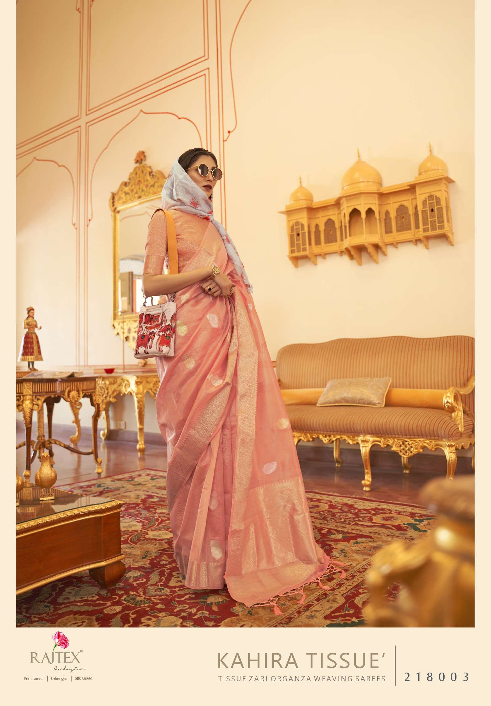 Rajtex Kahira Tissue Zari Organza Weaving Saree