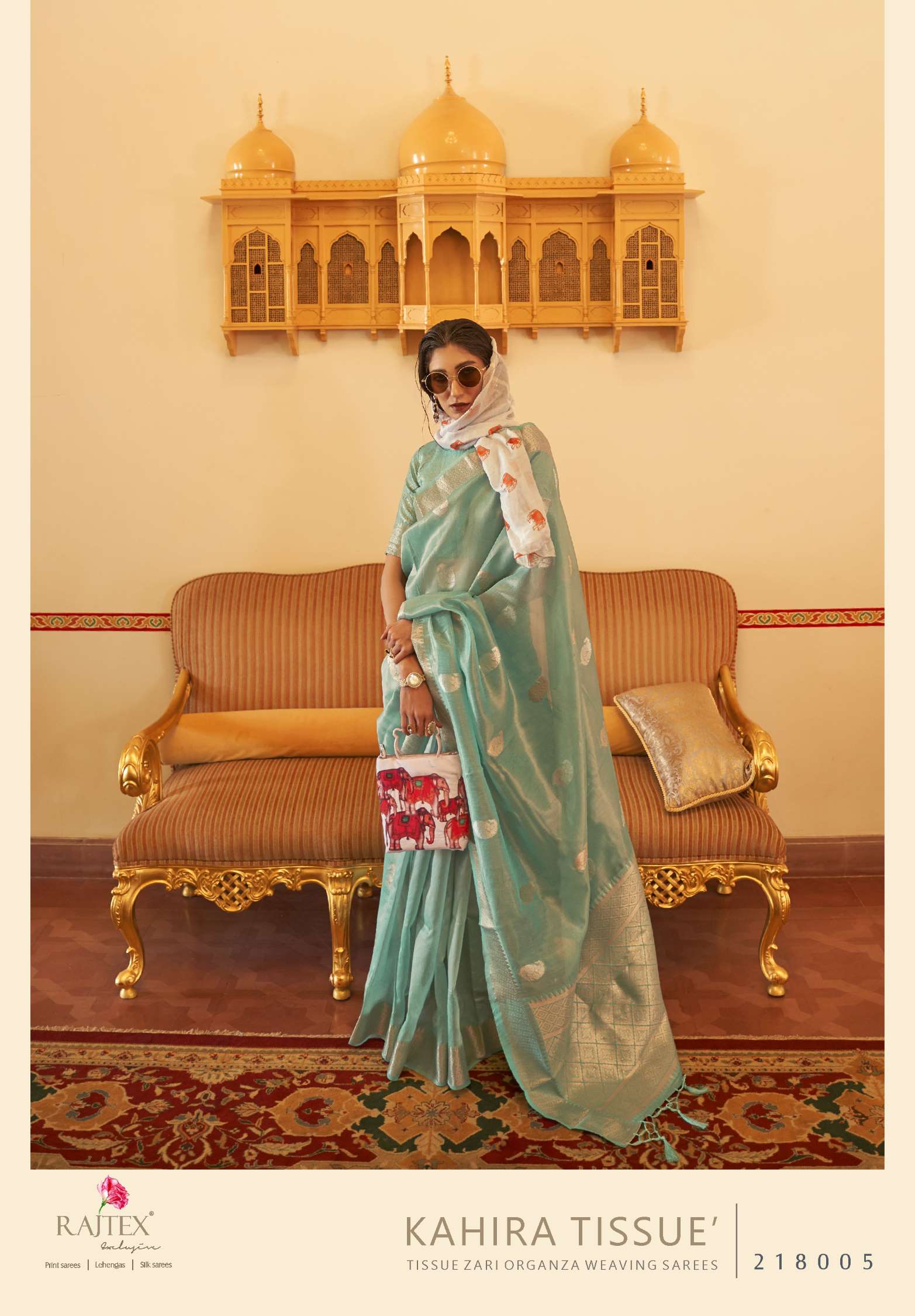 Rajtex Kahira Tissue Zari Organza Weaving Saree