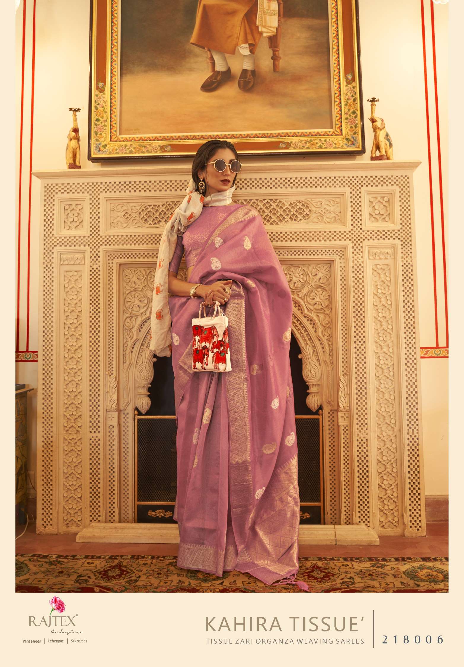 Rajtex Kahira Tissue Zari Organza Weaving Saree