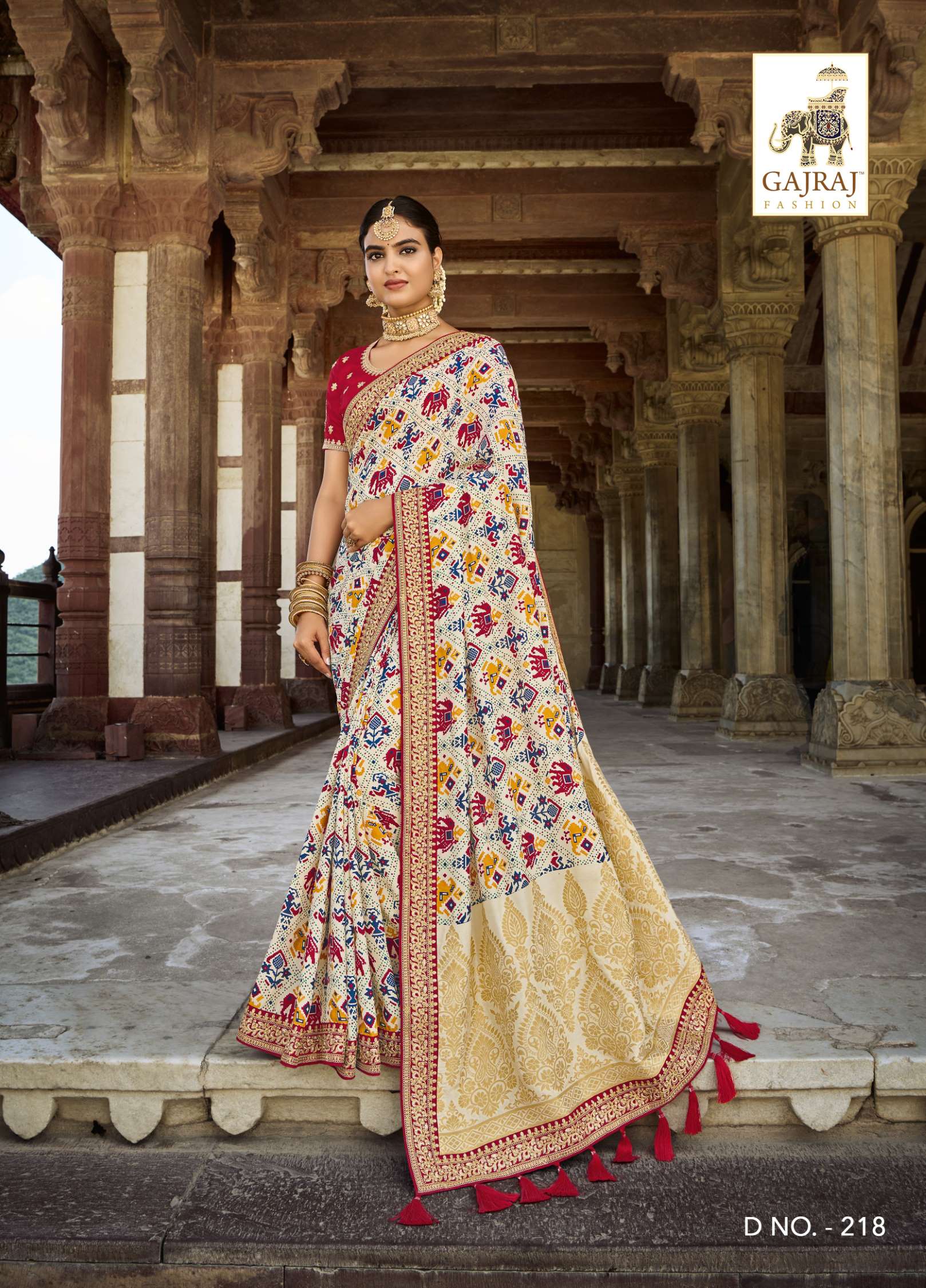 Sumshy Wedding Wear Embroidery Dola Silk Latest Saree