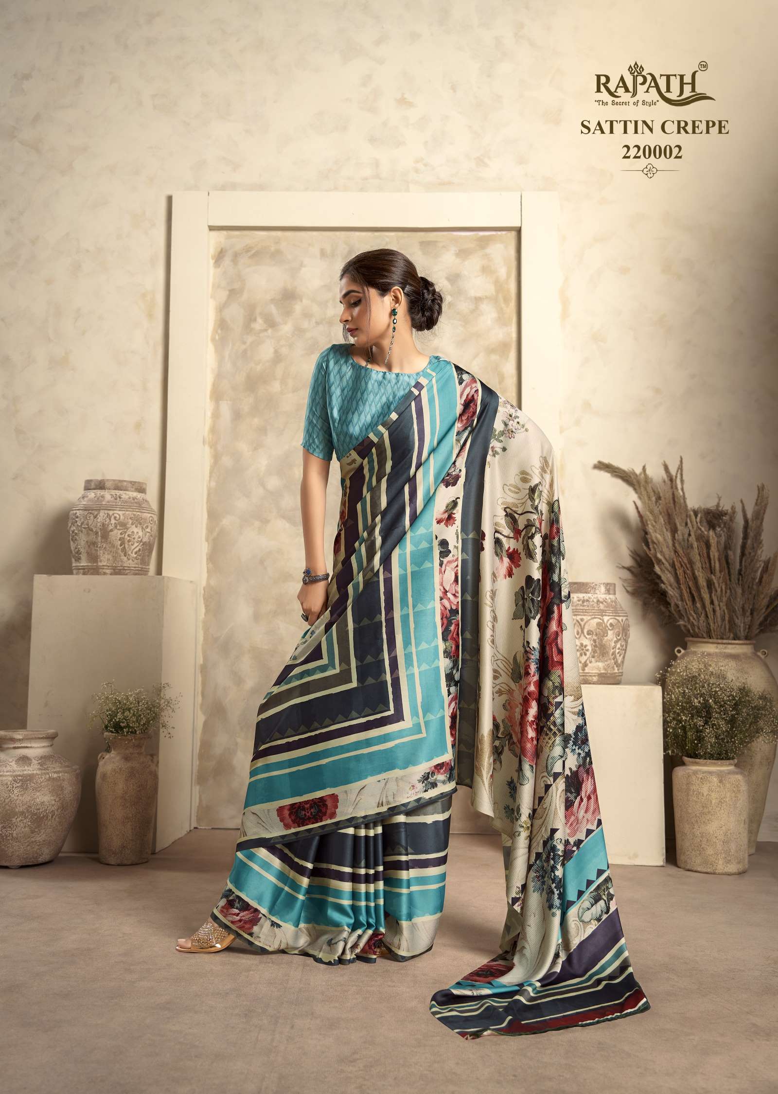 Rajpath Jasmine Wedding Wear Satin Crepe Designer Saree