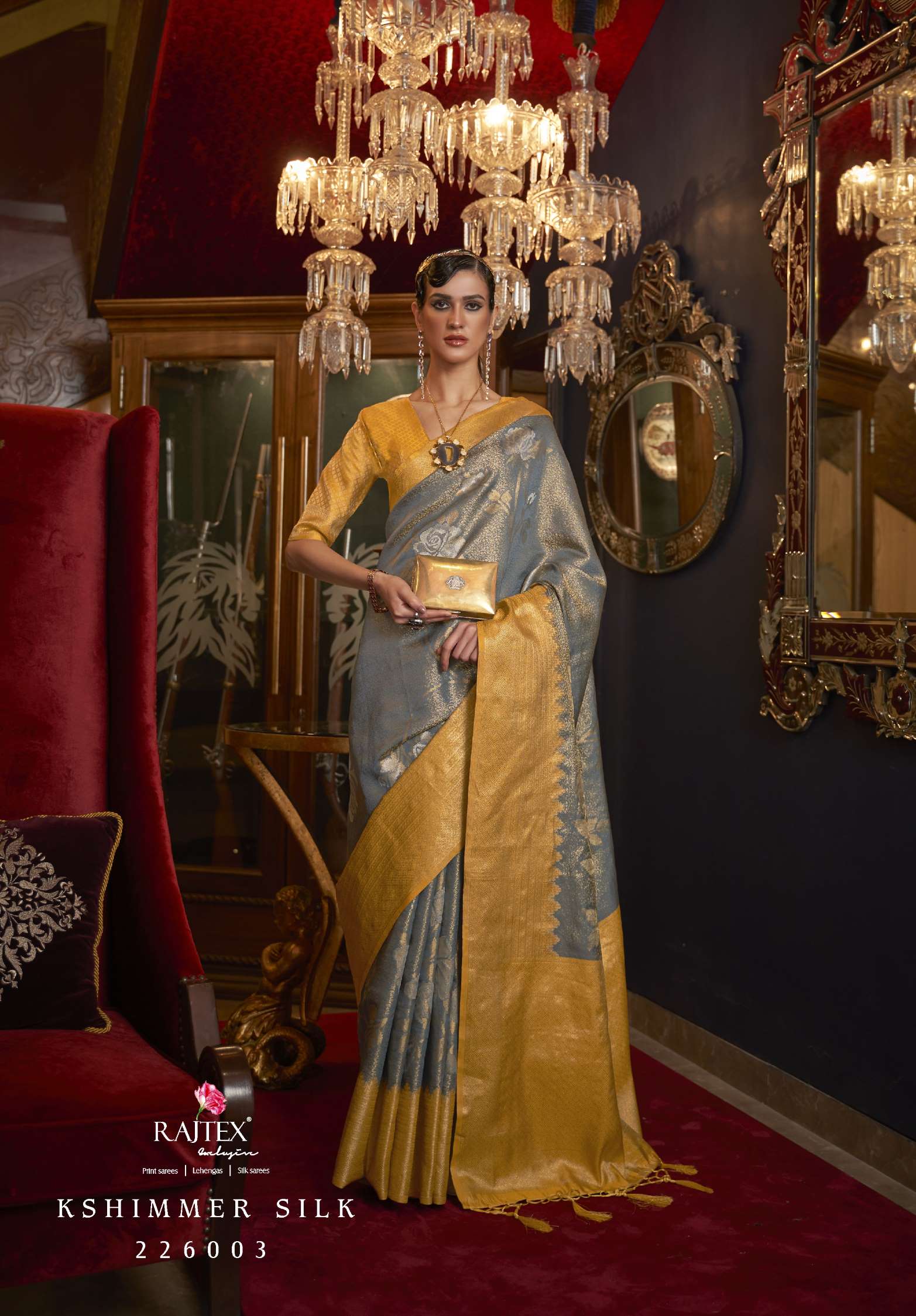 Rajtex Kshimmer Handloom Zari Weaving Silk Sarees