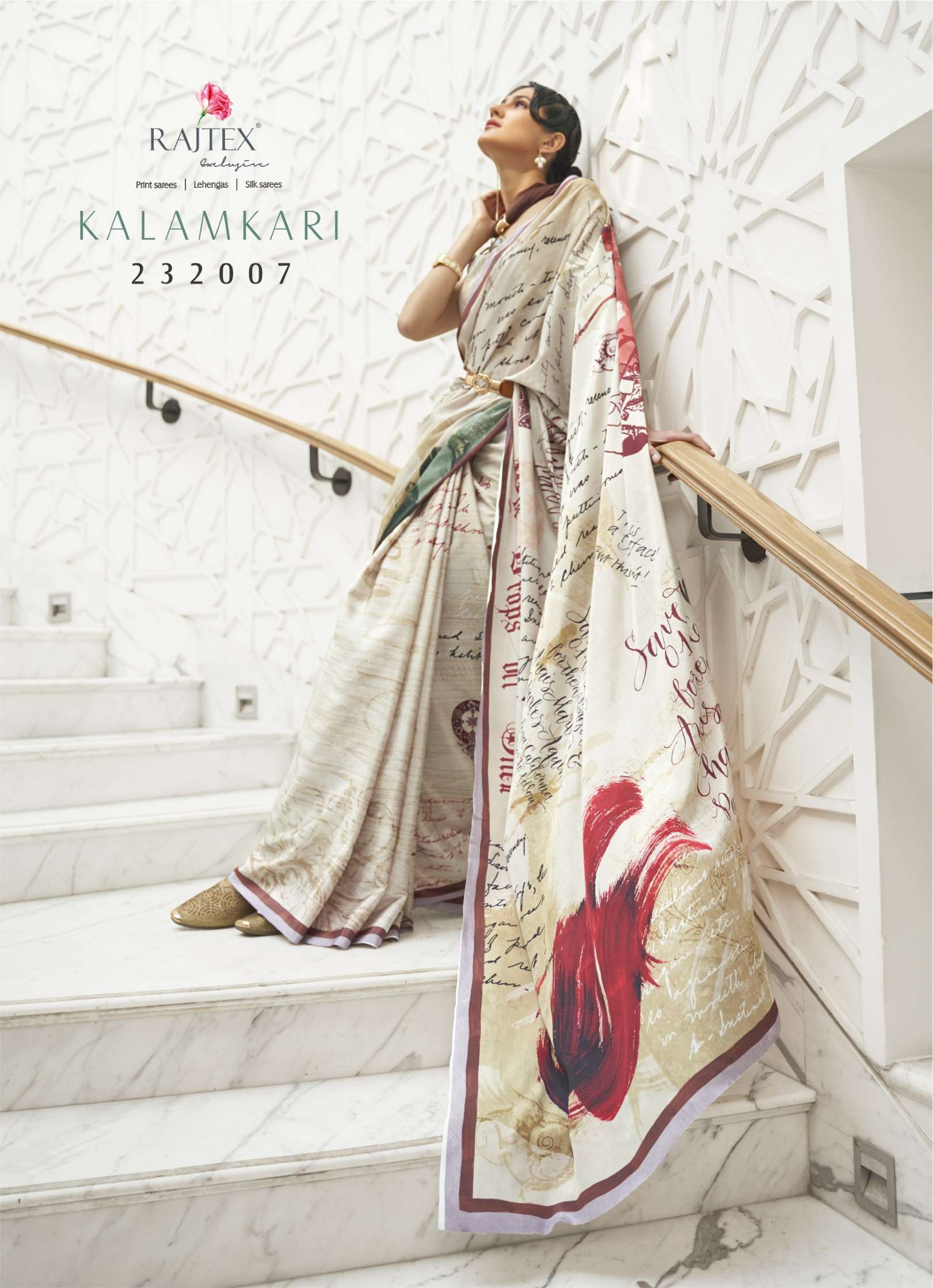 Rajtex Kalamkari Digital Printed Oure Crepe Silk Sarees