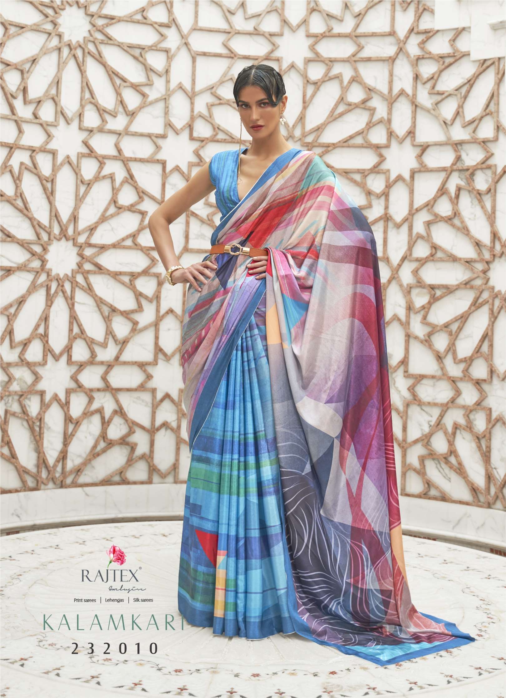 Rajtex Kalamkari Digital Printed Oure Crepe Silk Sarees