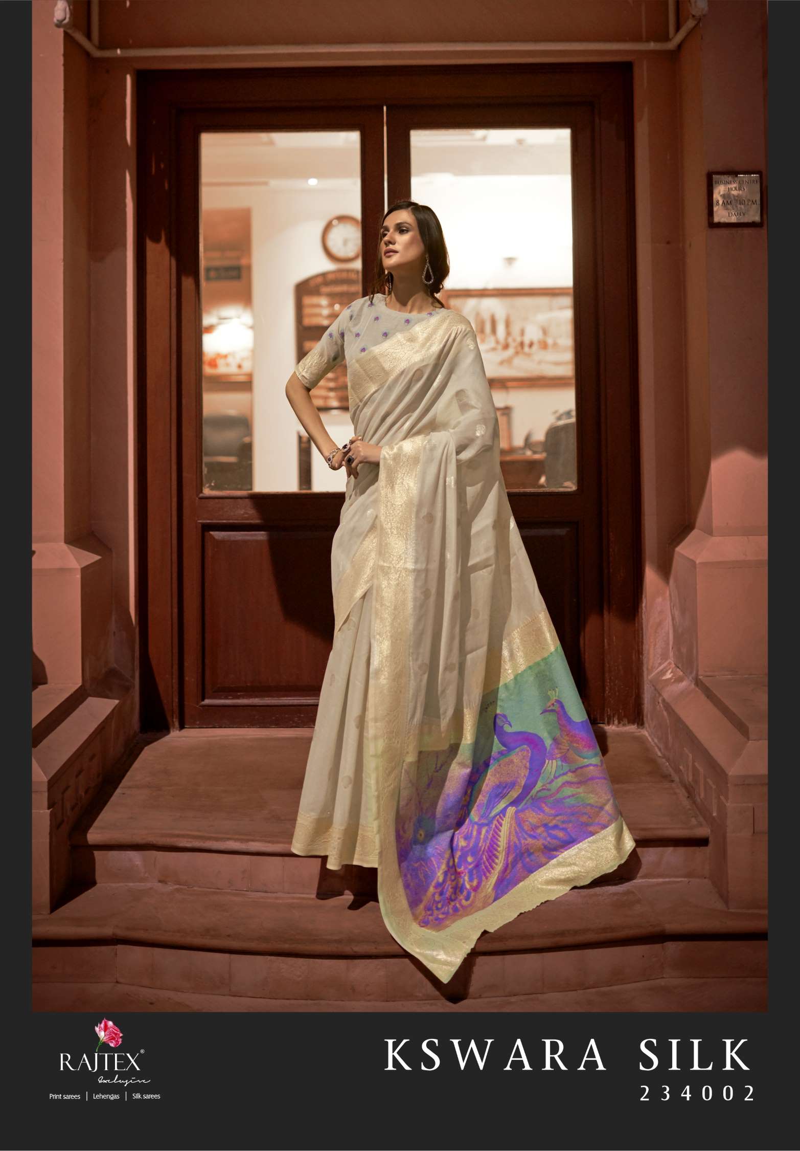 Rajtex Kswara Modal Handloom Zari Weaving Silk Sarees