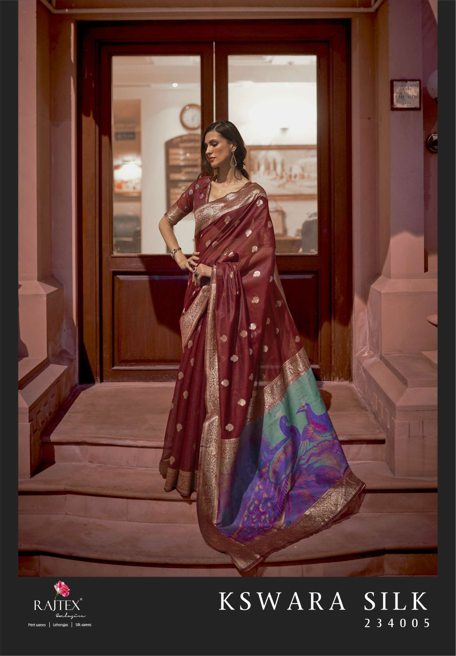 Rajtex Kswara Modal Handloom Zari Weaving Silk Sarees