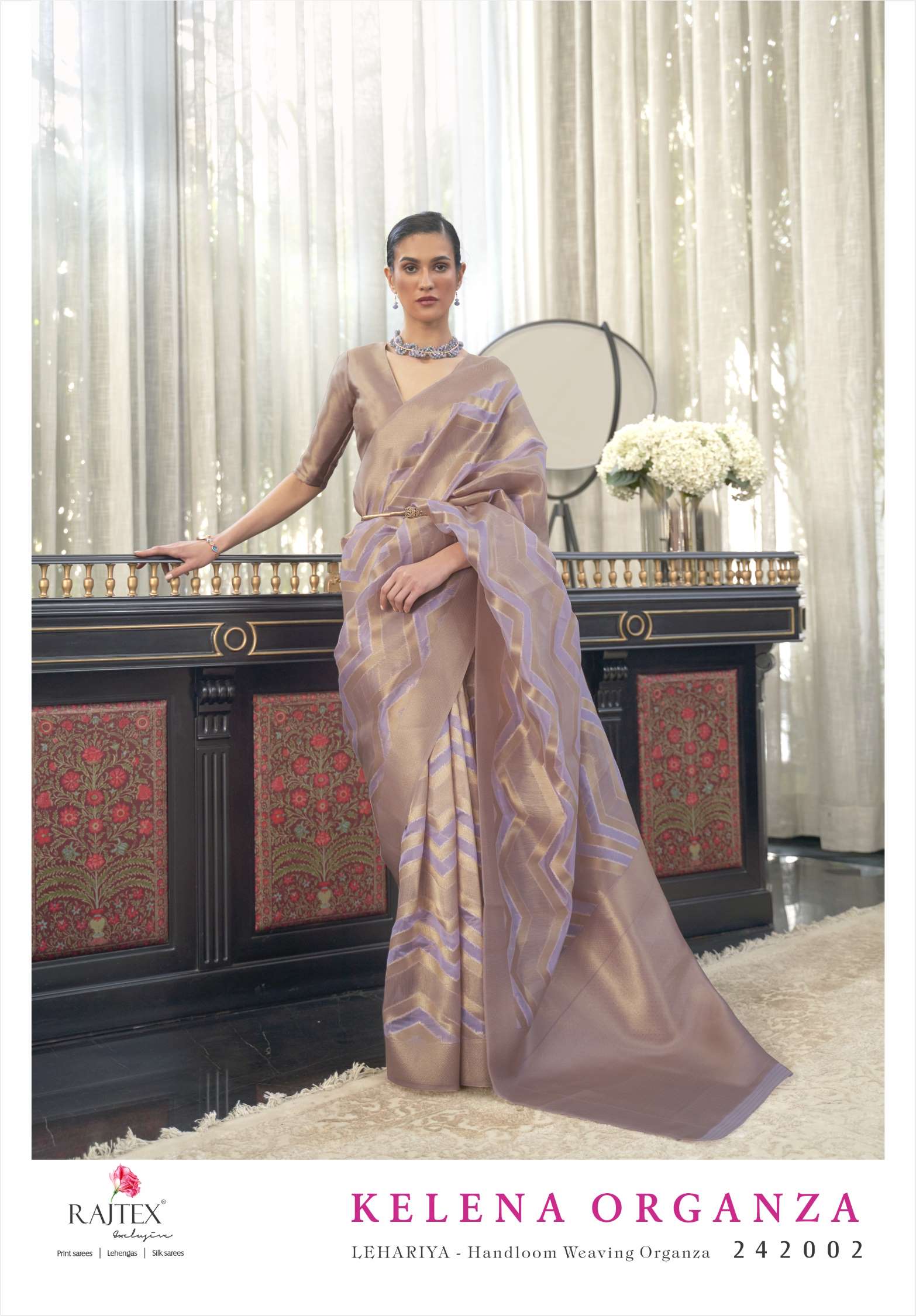 Rajtex Kelena Leheriya Modal Handloom Weaving Silk Sarees