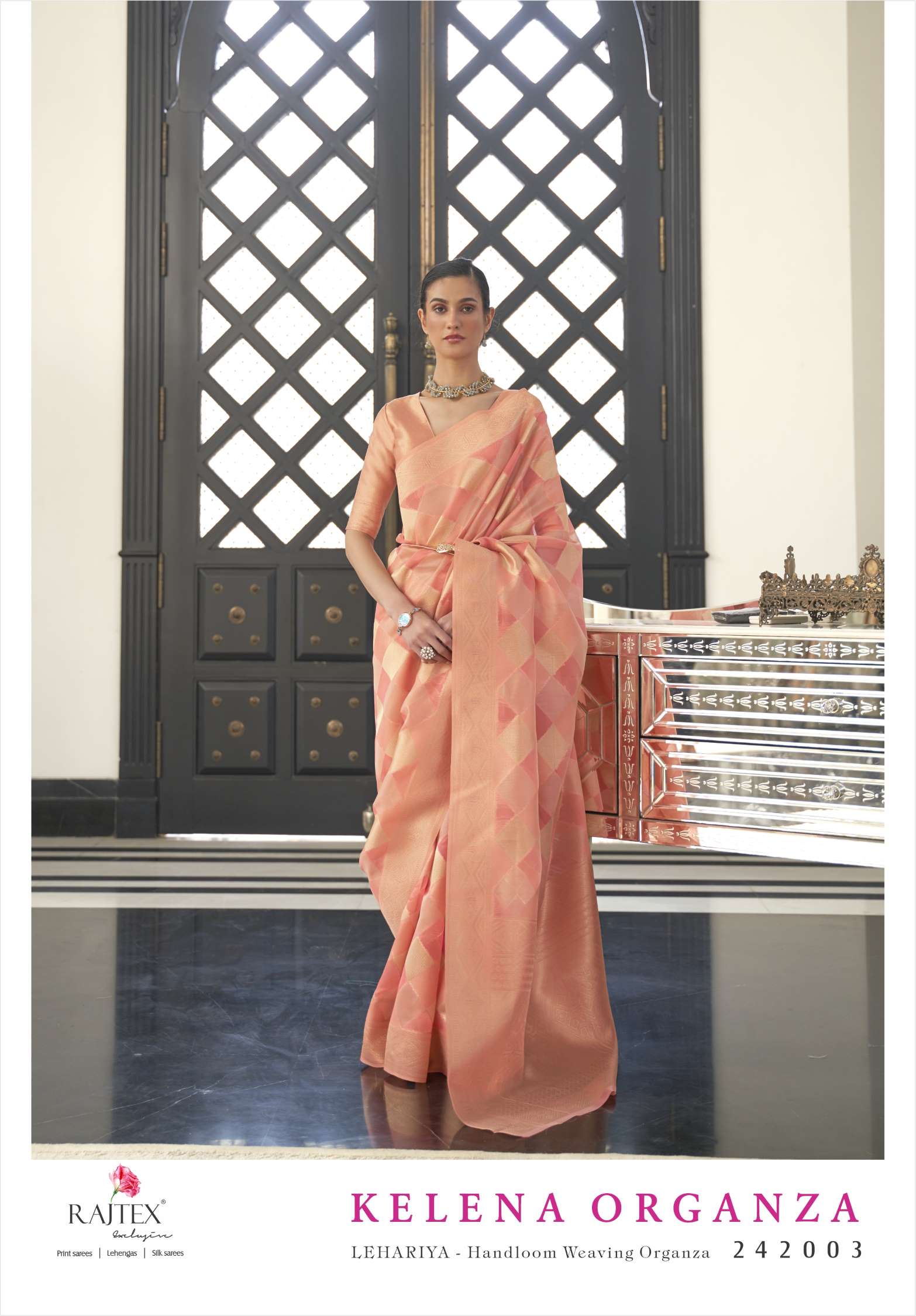 Rajtex Kelena Leheriya Modal Handloom Weaving Silk Sarees