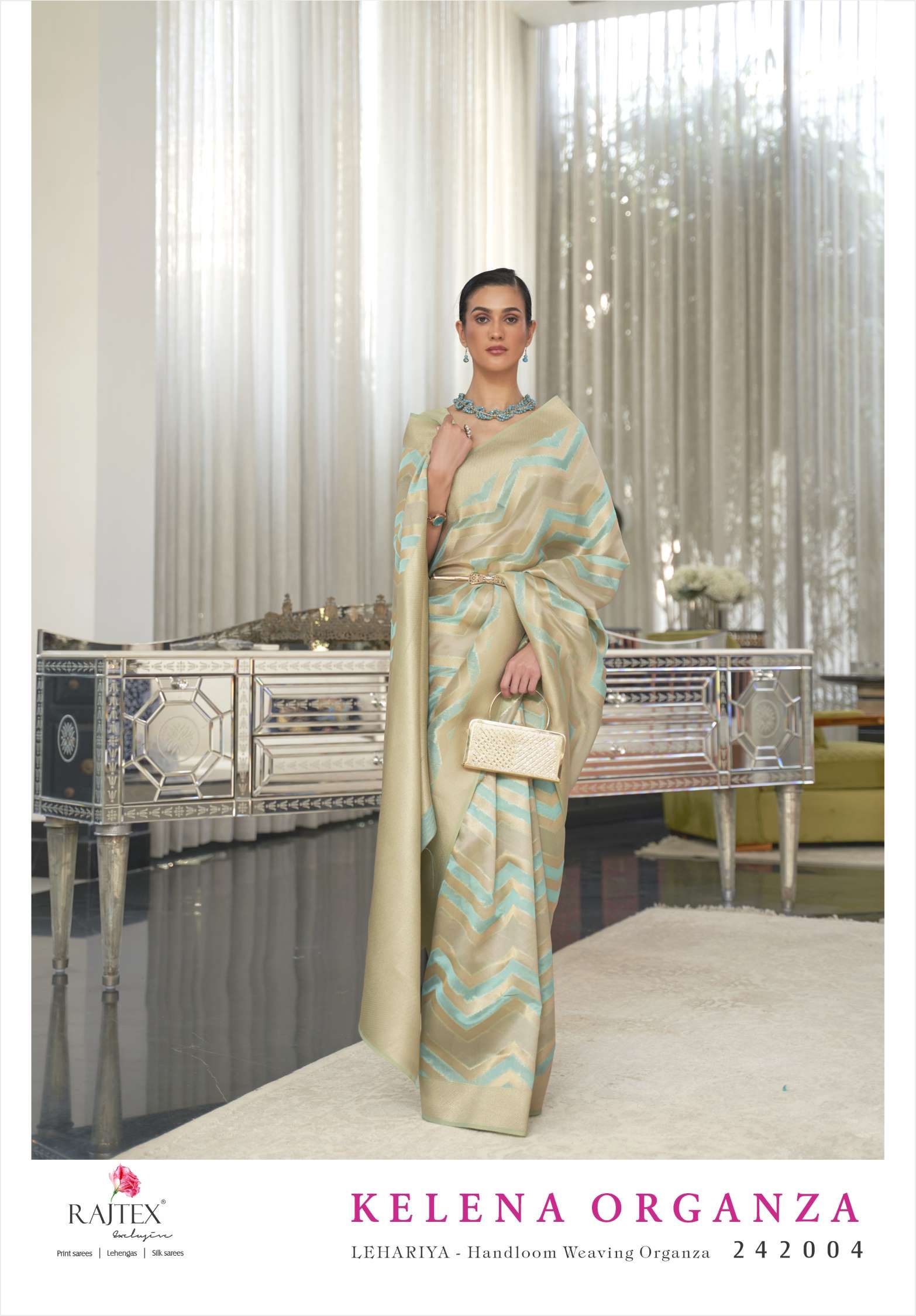 Rajtex Kelena Leheriya Modal Handloom Weaving Silk Sarees