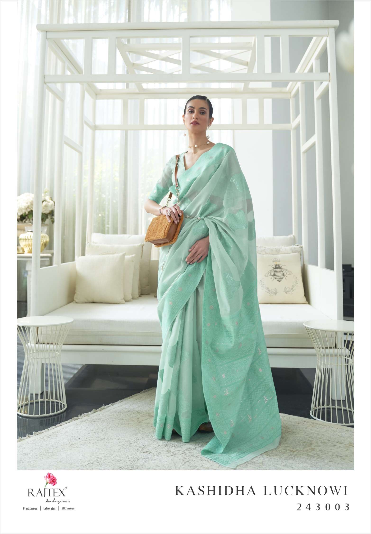 Rajtex Kashidha Chickankari Lucknowi Weaving Silk Sarees