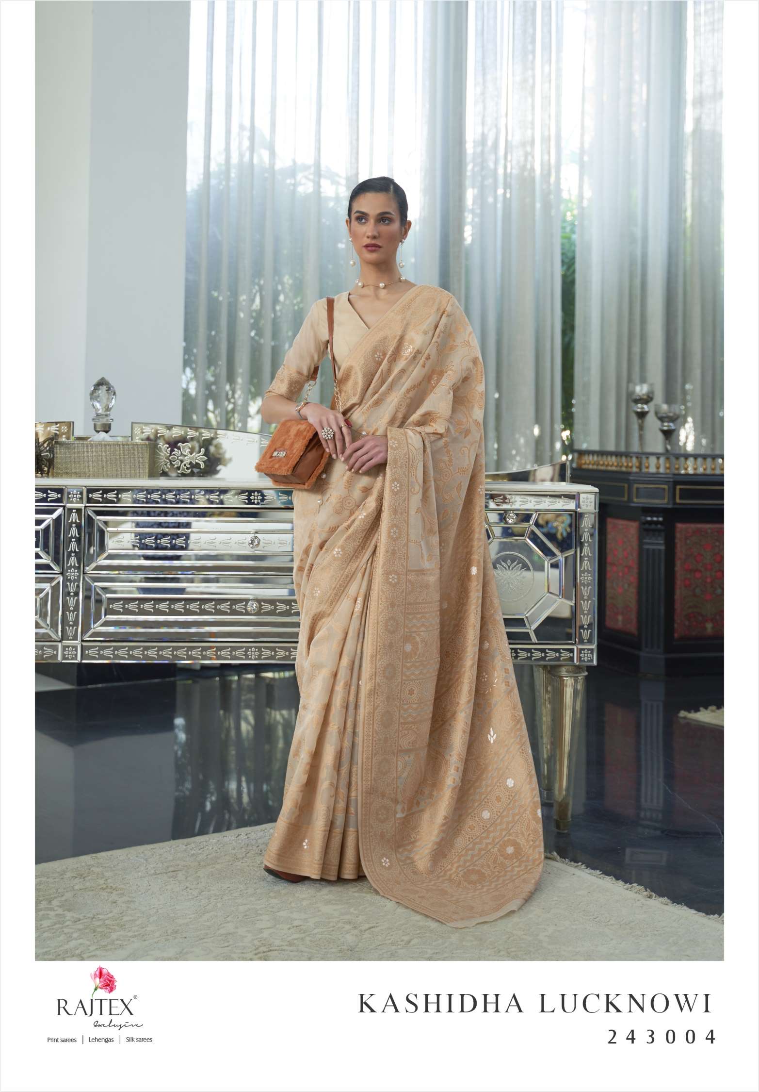 Rajtex Kashidha Chickankari Lucknowi Weaving Silk Sarees