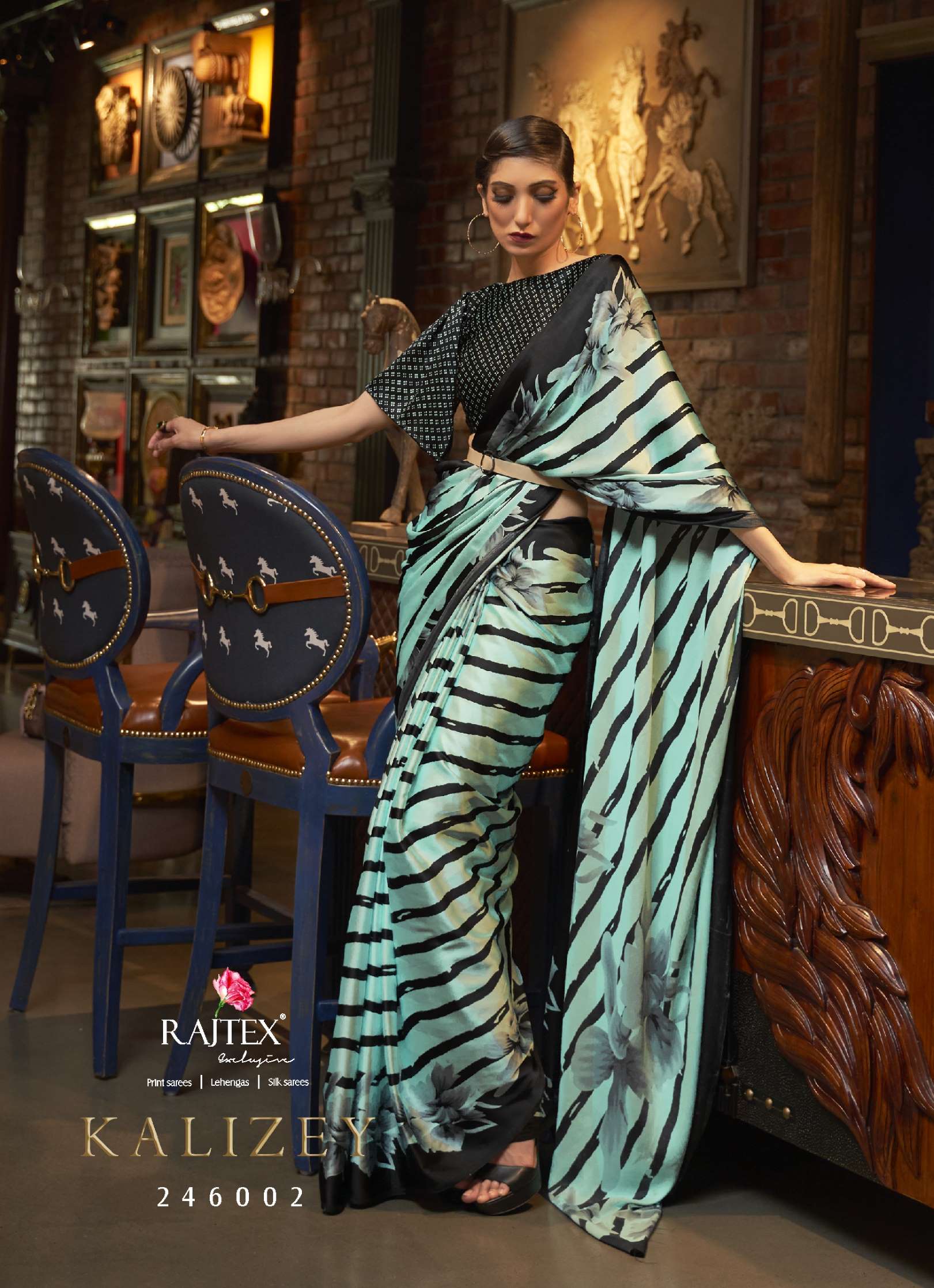 Rajtex Kalizey Japan Satin Crepe Printed Sarees