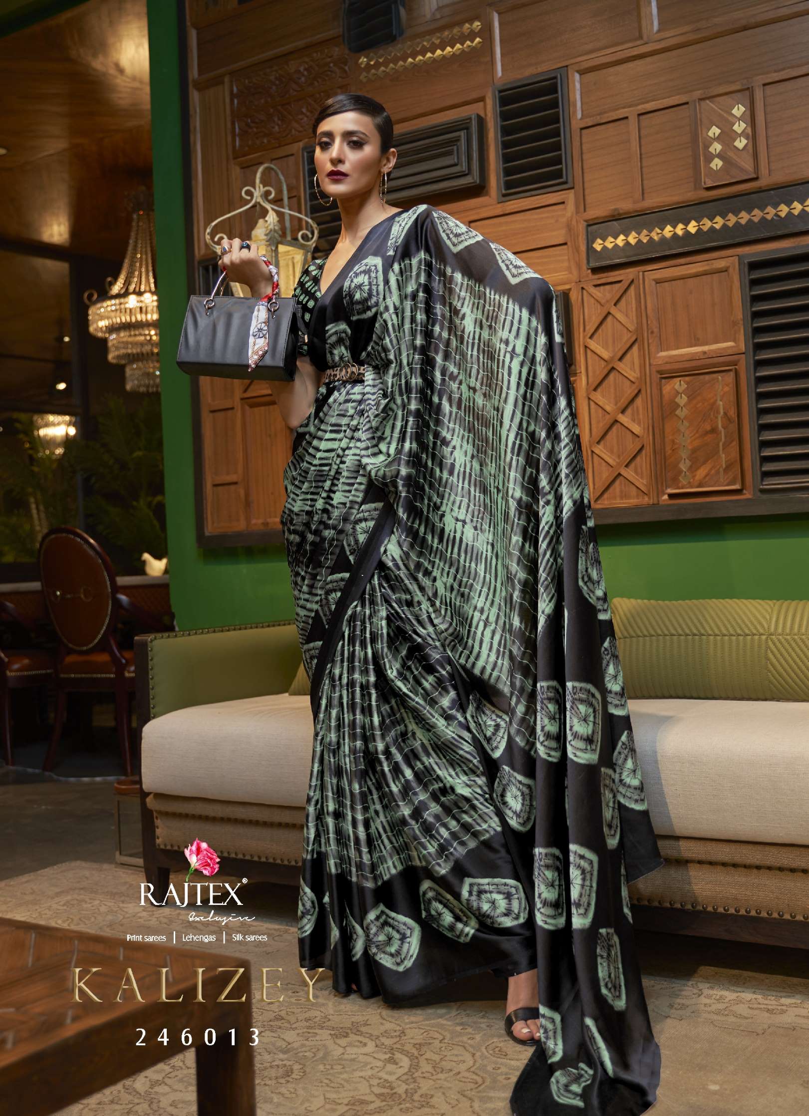 Rajtex Kalizey Japan Satin Crepe Printed Sarees