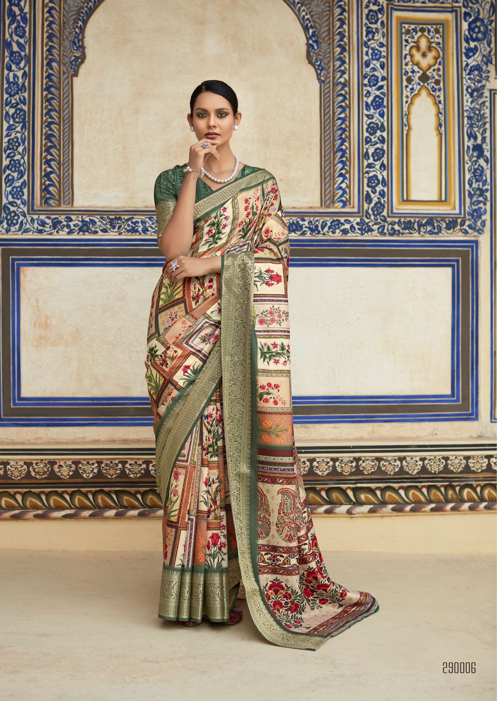 Rajpath Saaria Beautiful Printed Viscose Dola Silk Saree