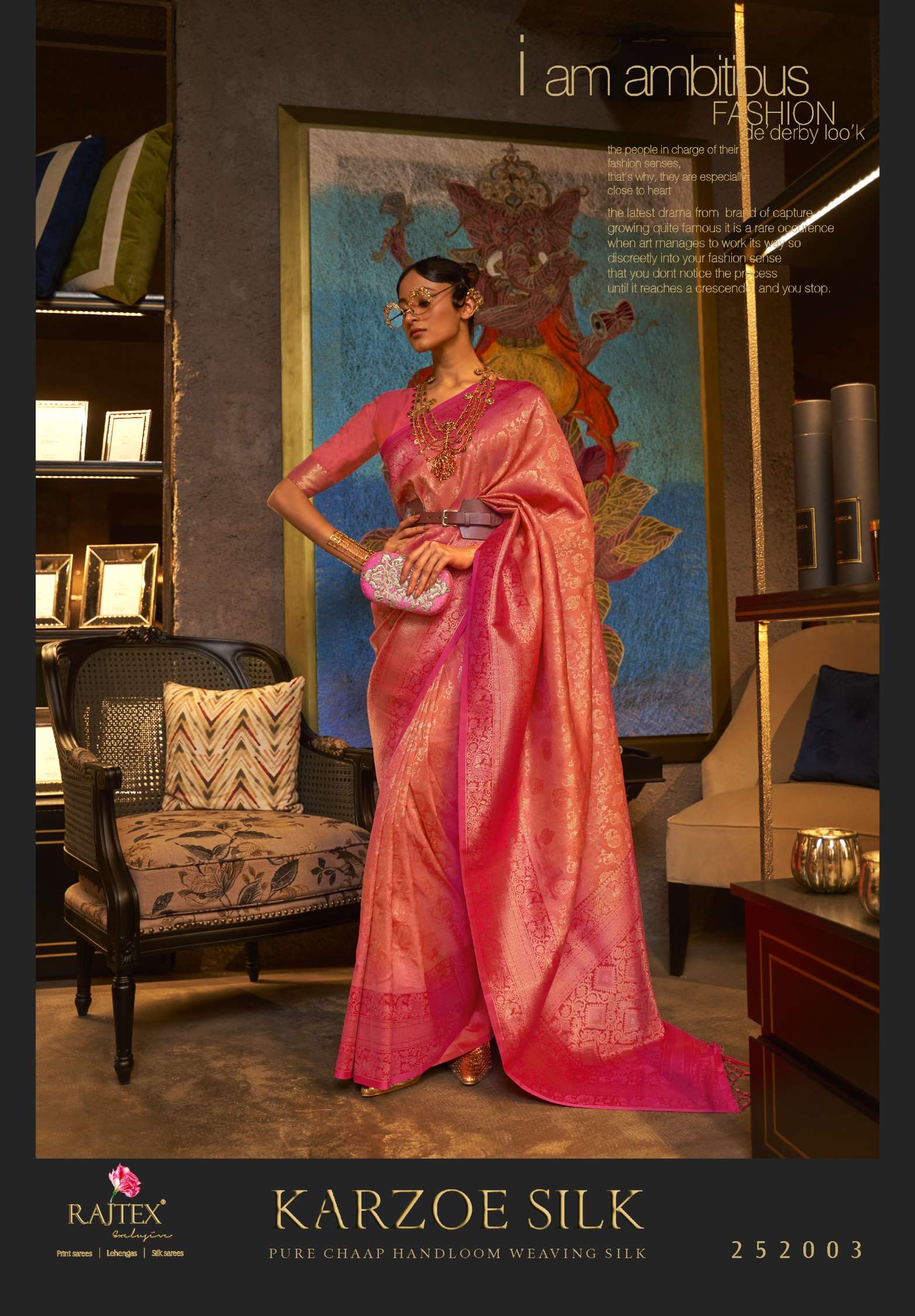 Rajtex Karzoe Pure Chaap Handloom Weaving Silk Sarees