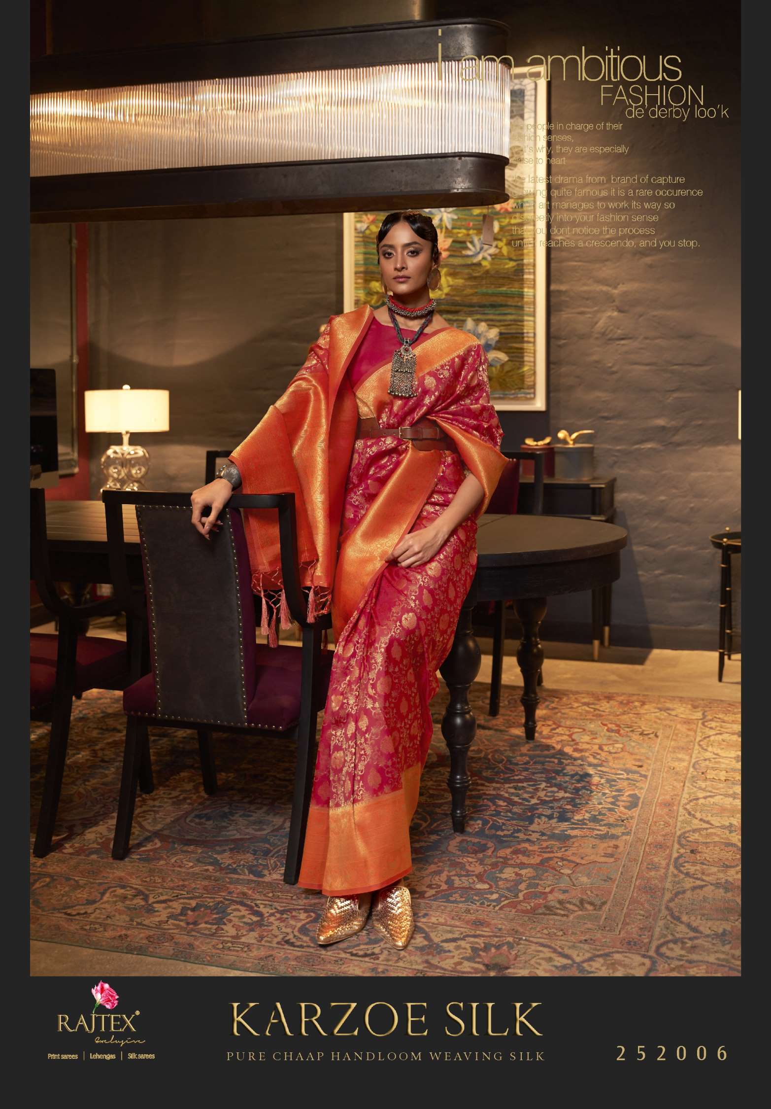 Rajtex Karzoe Pure Chaap Handloom Weaving Silk Sarees