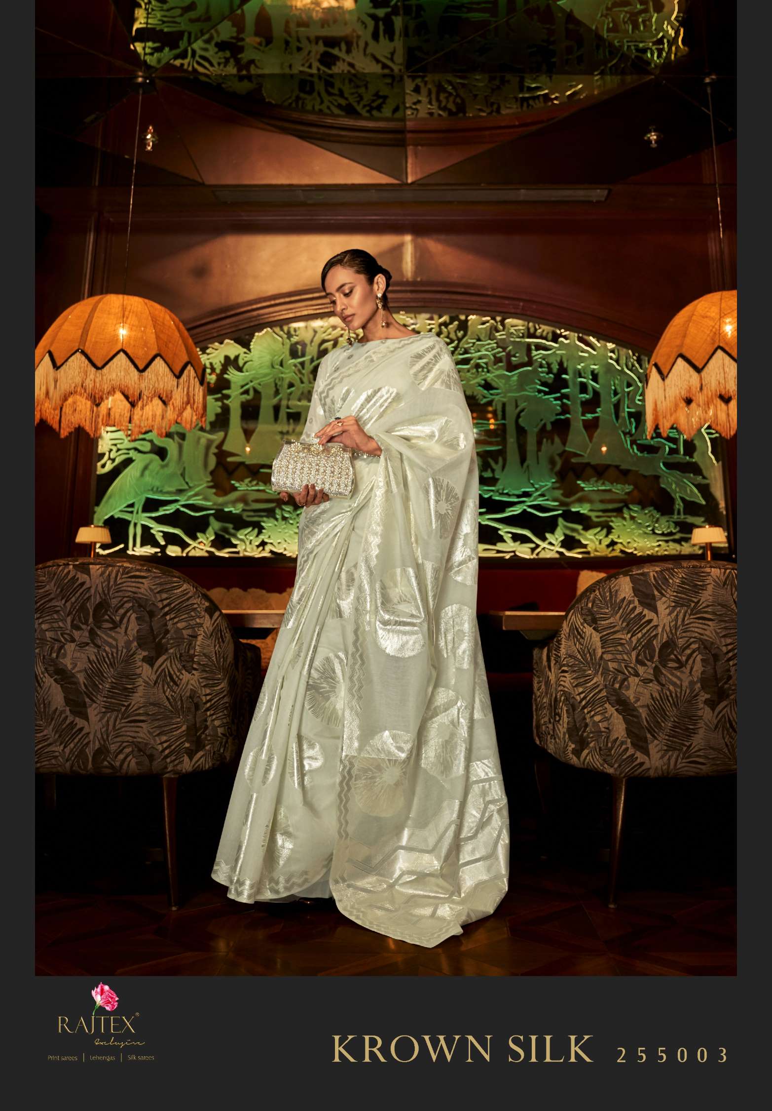 Rajtex Krown Modal Flat Zari Handloom Weaving Silk Sarees