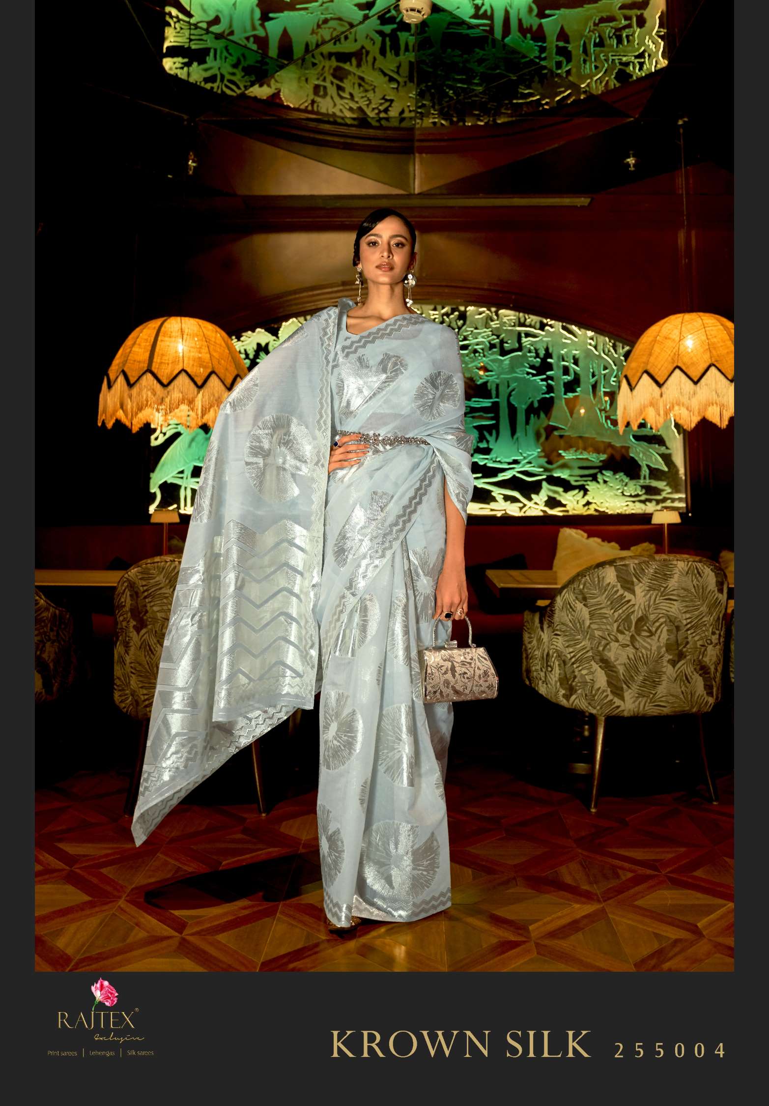 Rajtex Krown Modal Flat Zari Handloom Weaving Silk Sarees