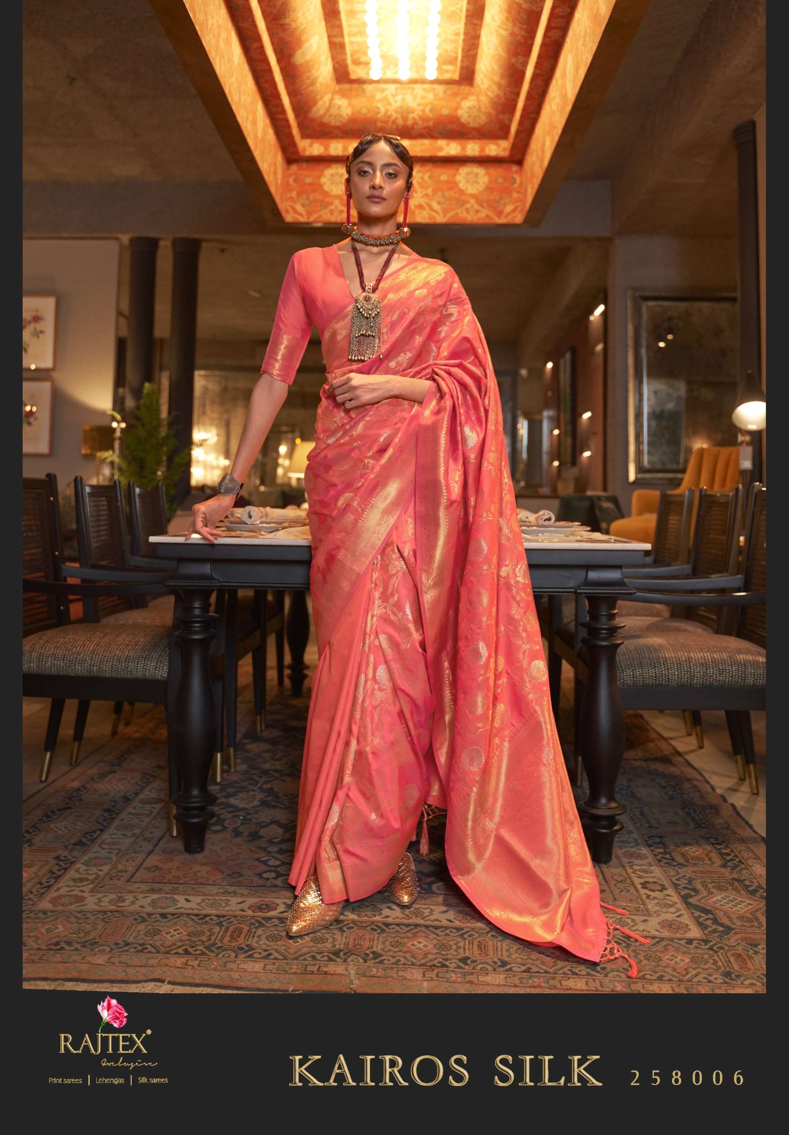 Rajtex Kairos Handloom Zari Weaving Silk Sarees