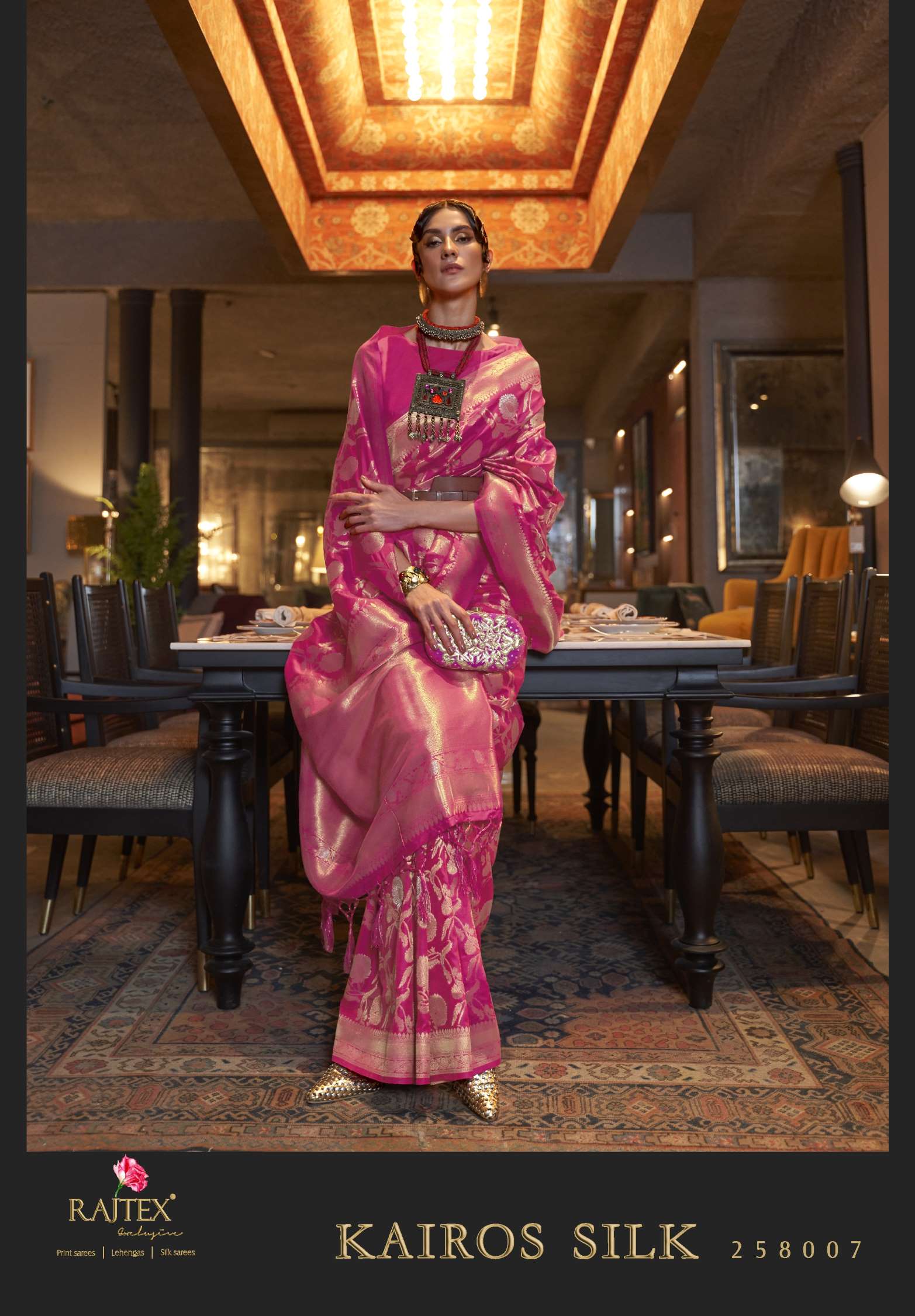 Rajtex Kairos Handloom Zari Weaving Silk Sarees